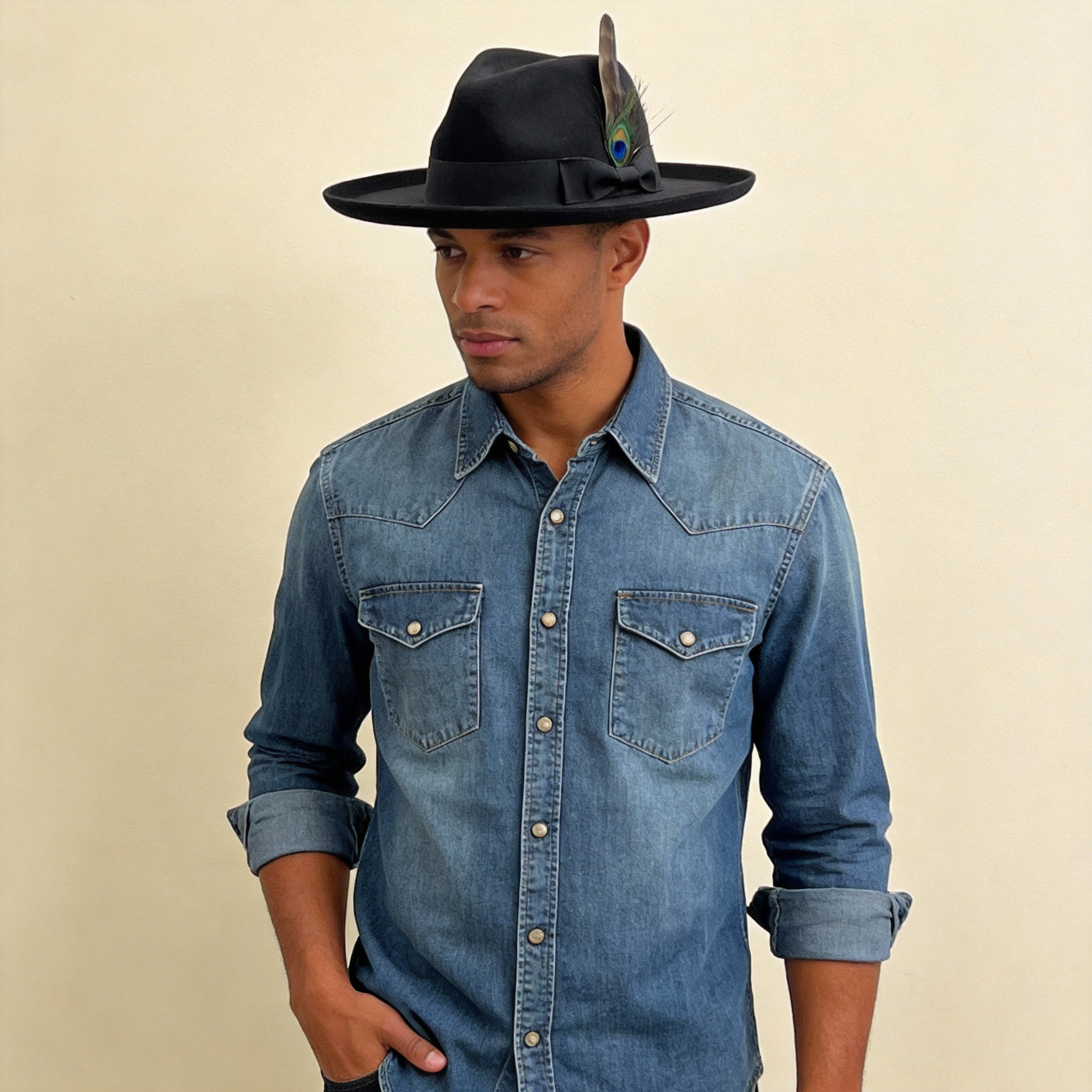 Artisan Black Felt Western Hat