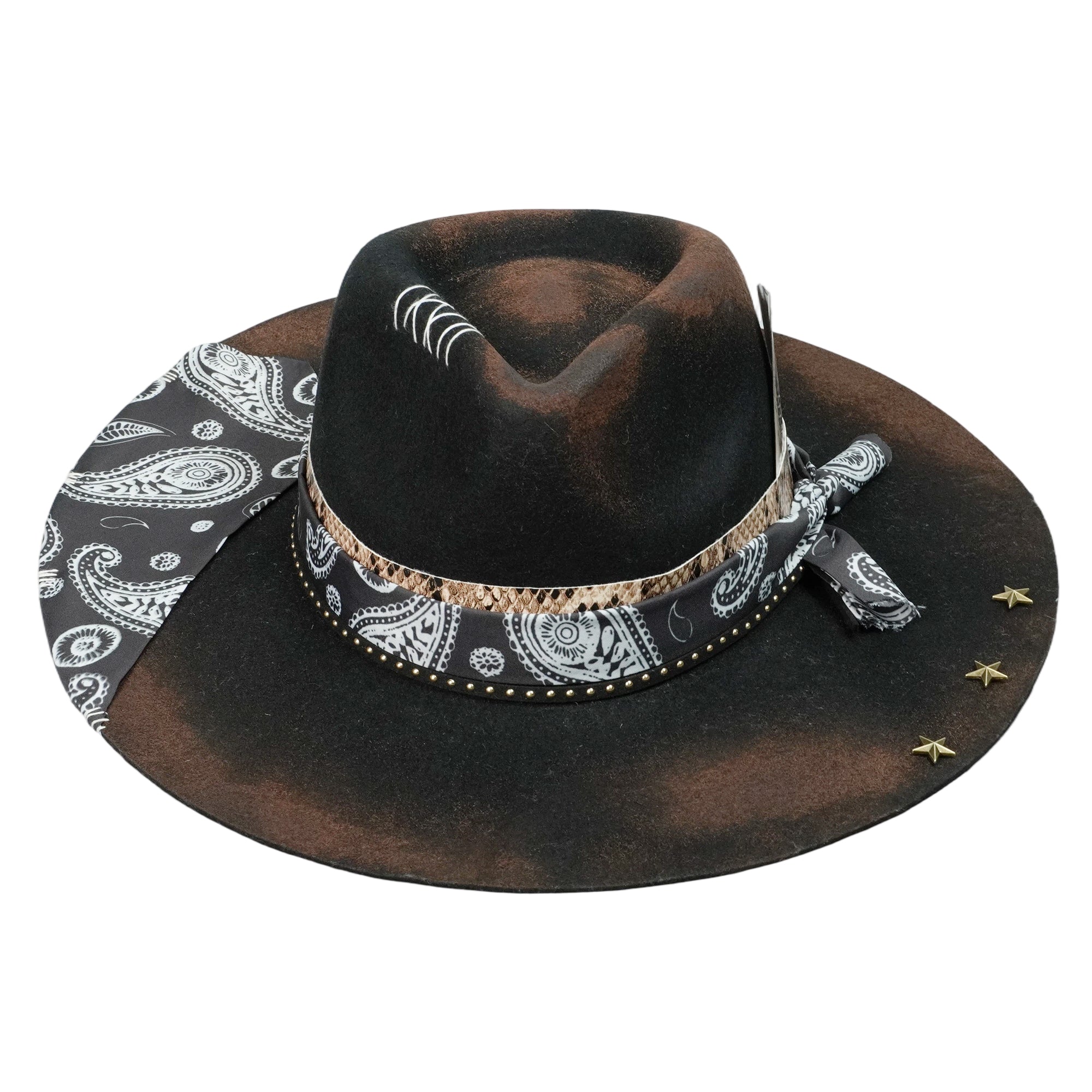 Architectural Felt Hat – Straight Brim, Retro Card Trim