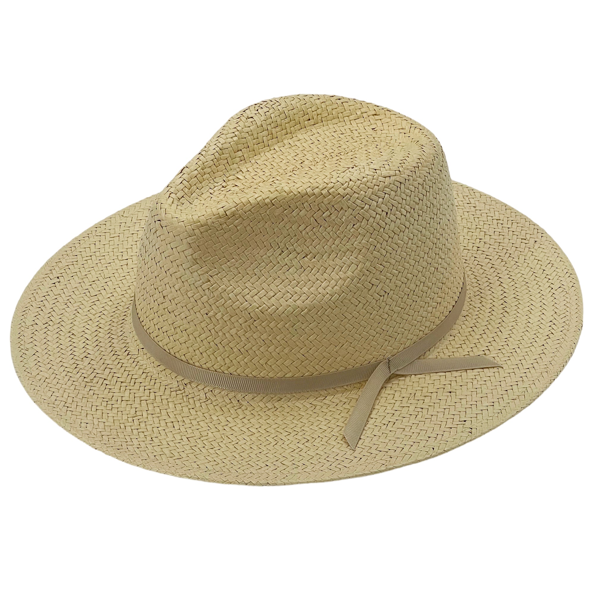 Warm Neutral Hat – Refined Ribbon Accent