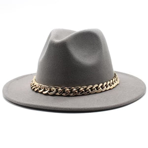 Solid Color Flat-Brim – Chain Band Design