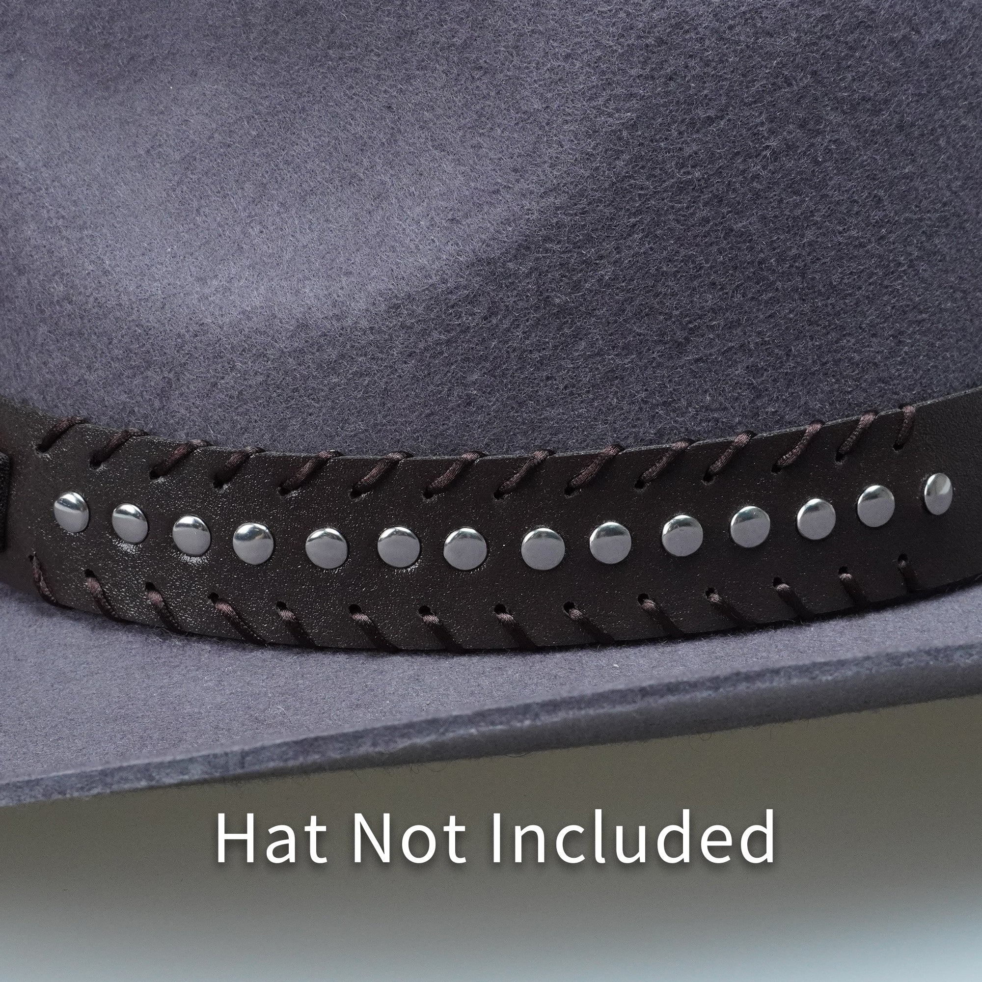 SILVER BULL STUDD LEATHER HAT BAND