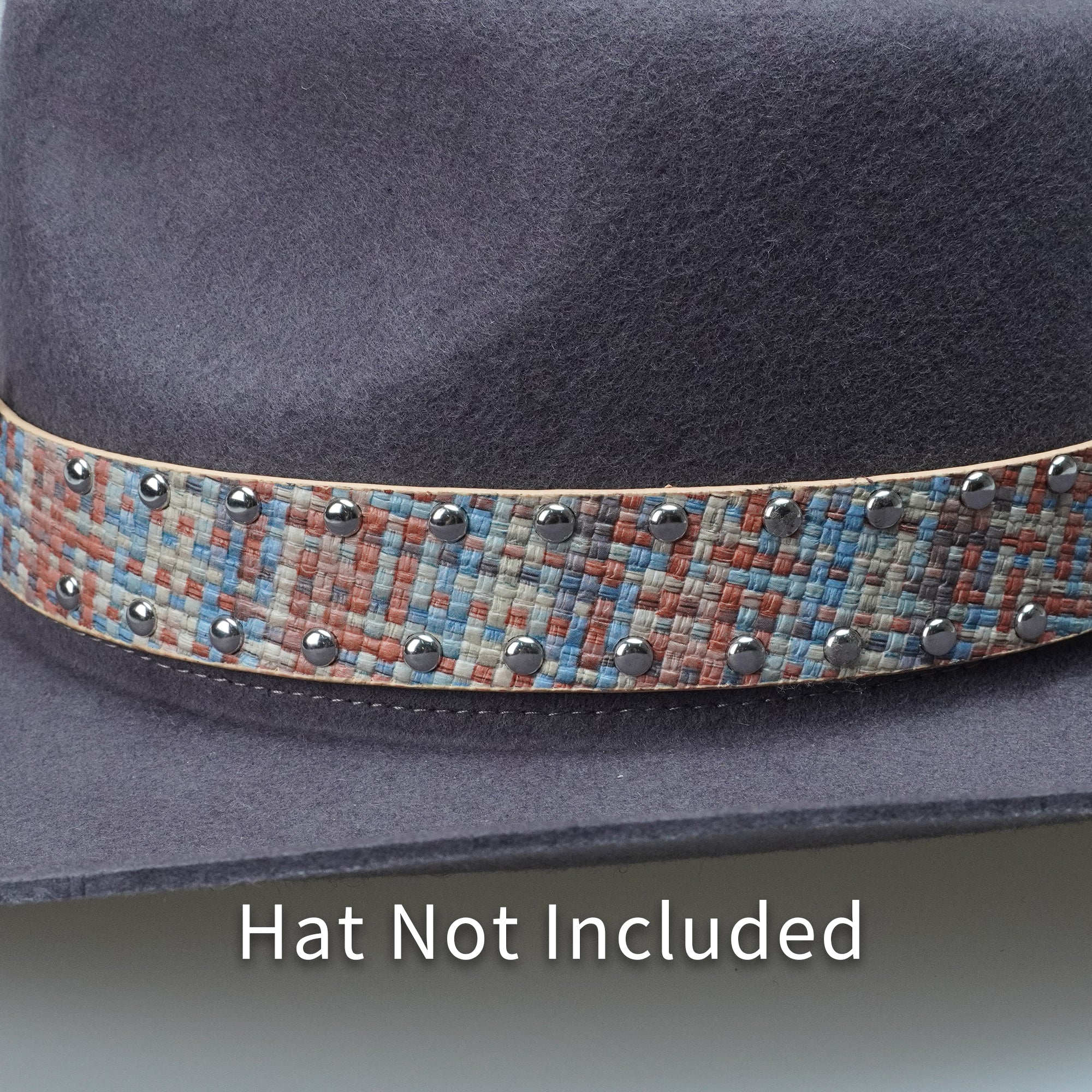 COLORFUL BRAIDED METAL LEATHER HAT BAND