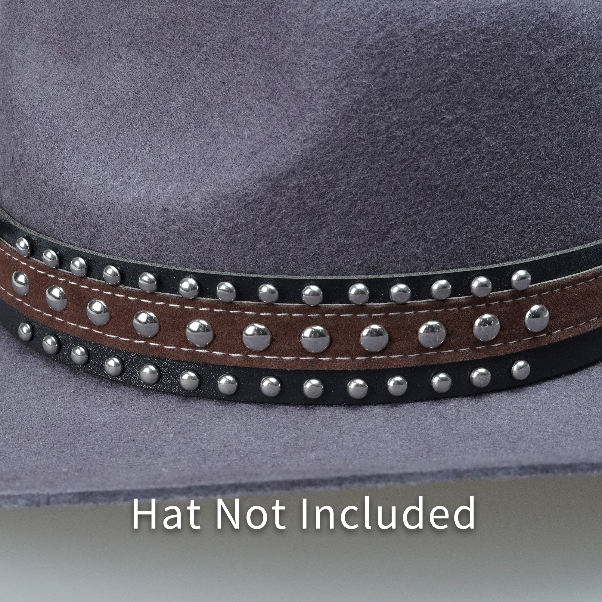 BLACK BROWN BULL LEATHER HAT BAND