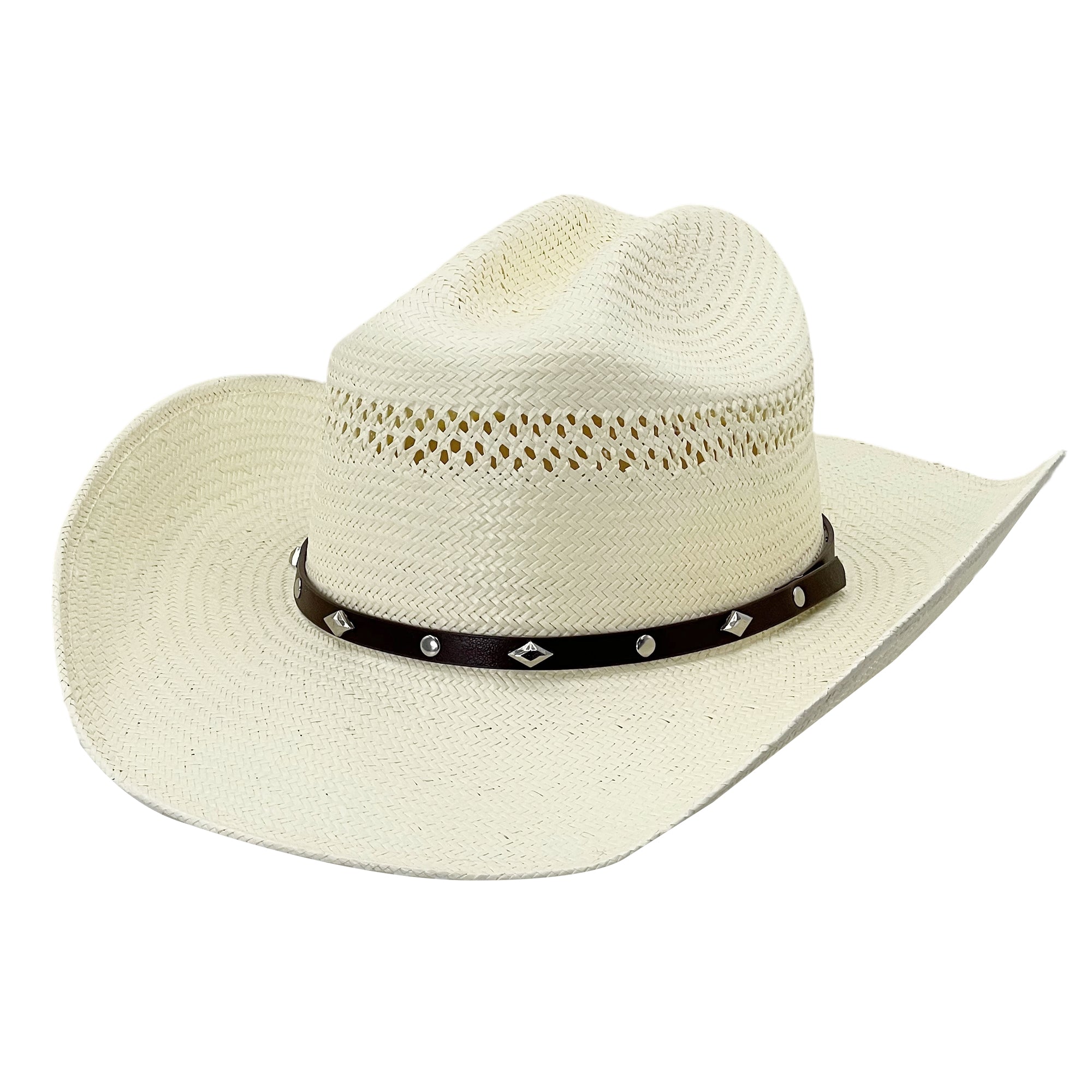 Straw Hat – Off-White with Upturned Brim