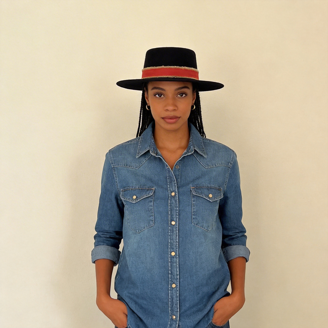 Custom Fabric Gambler Hat – Deep Black