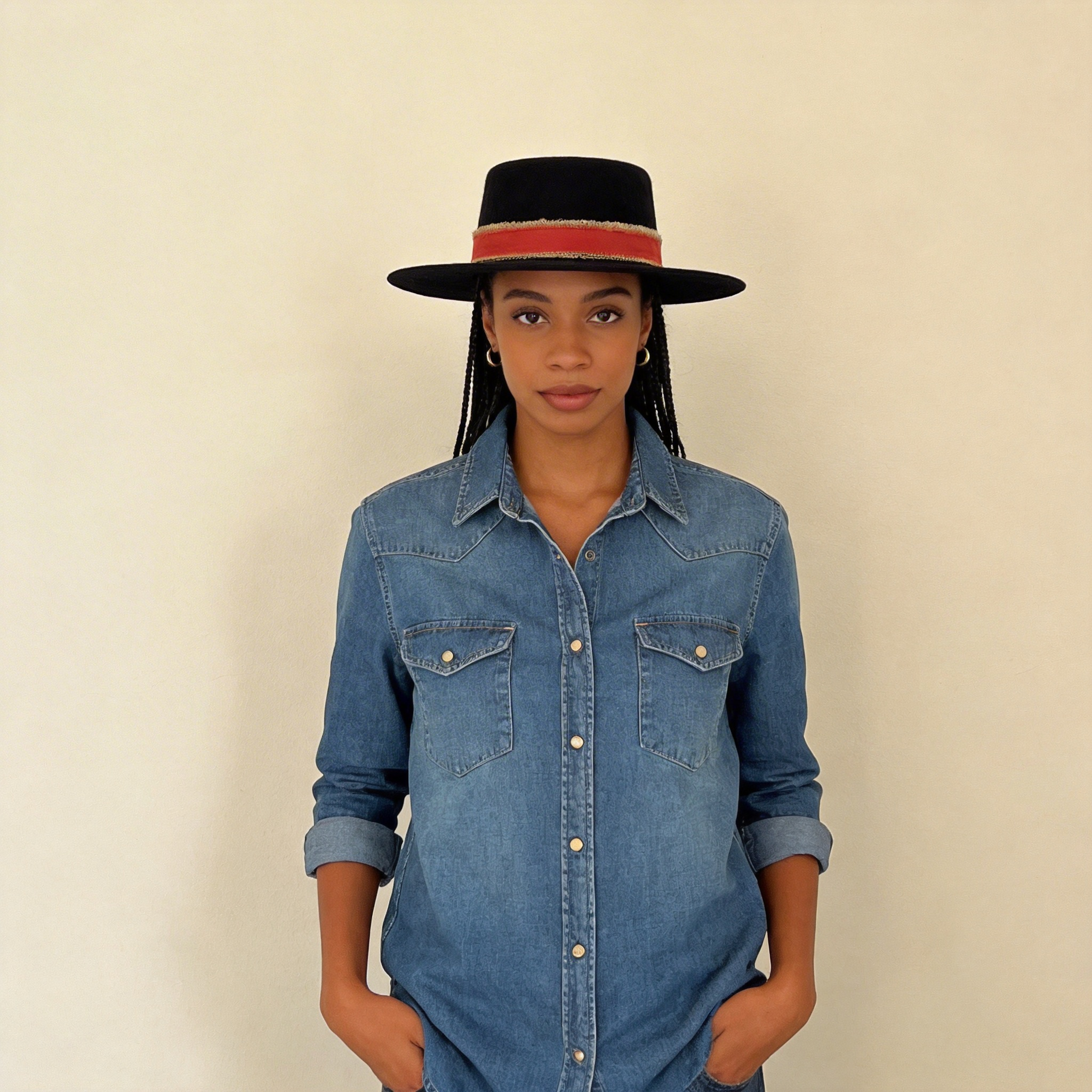 Custom Fabric Gambler Hat – Deep Black
