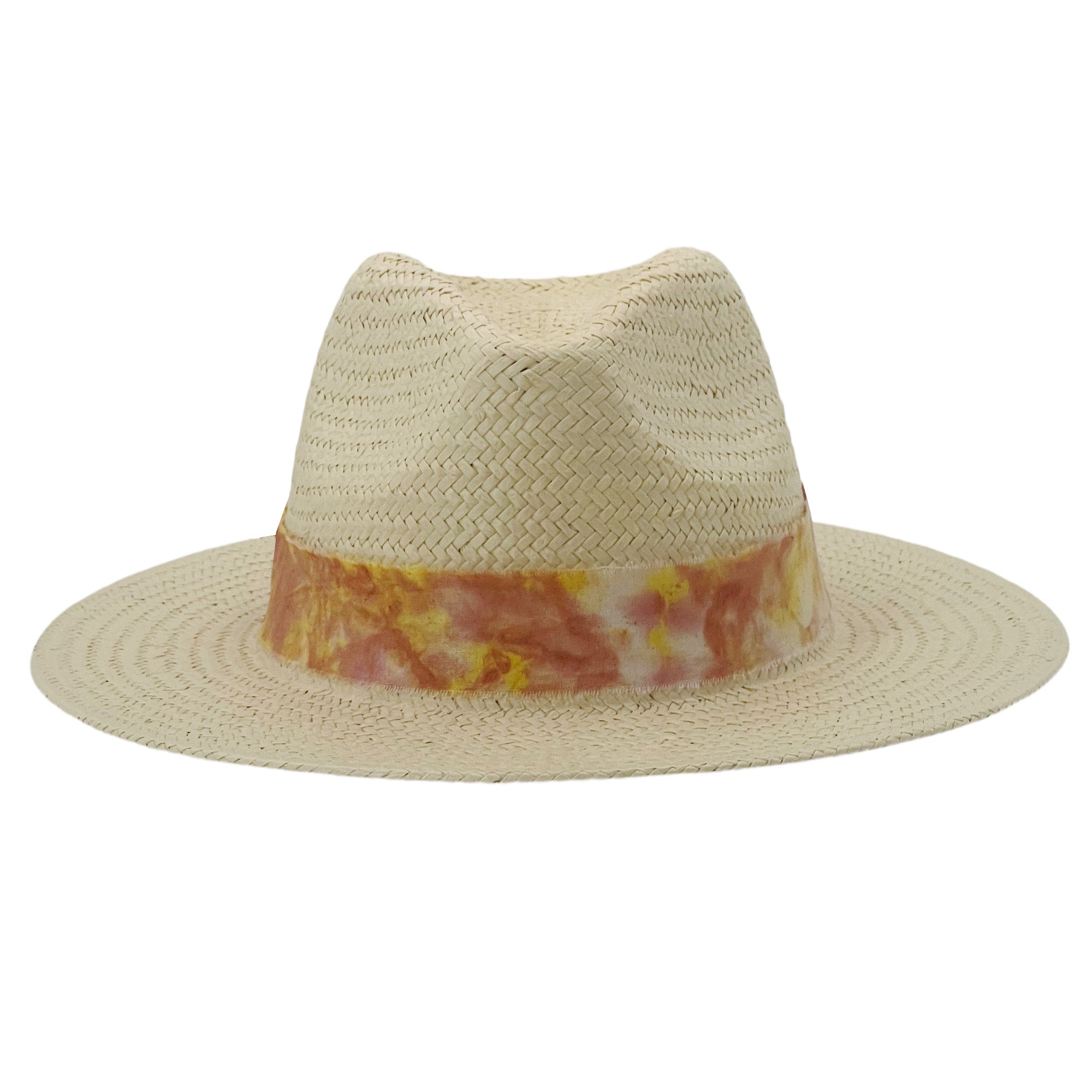 Flat-Brim Summer Hat – Bold Flame Accent