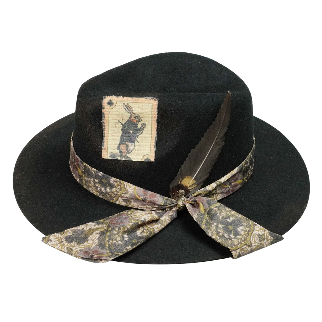 Vintage Fabric Felt Hat – Cut-Out Crown Decoration