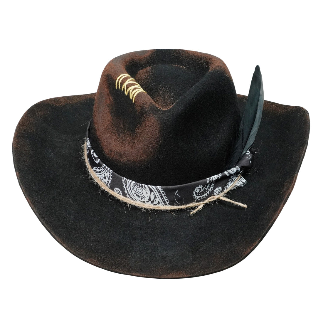 Statement Felt Hat – Rolled Brim, Hand-Tied Knots