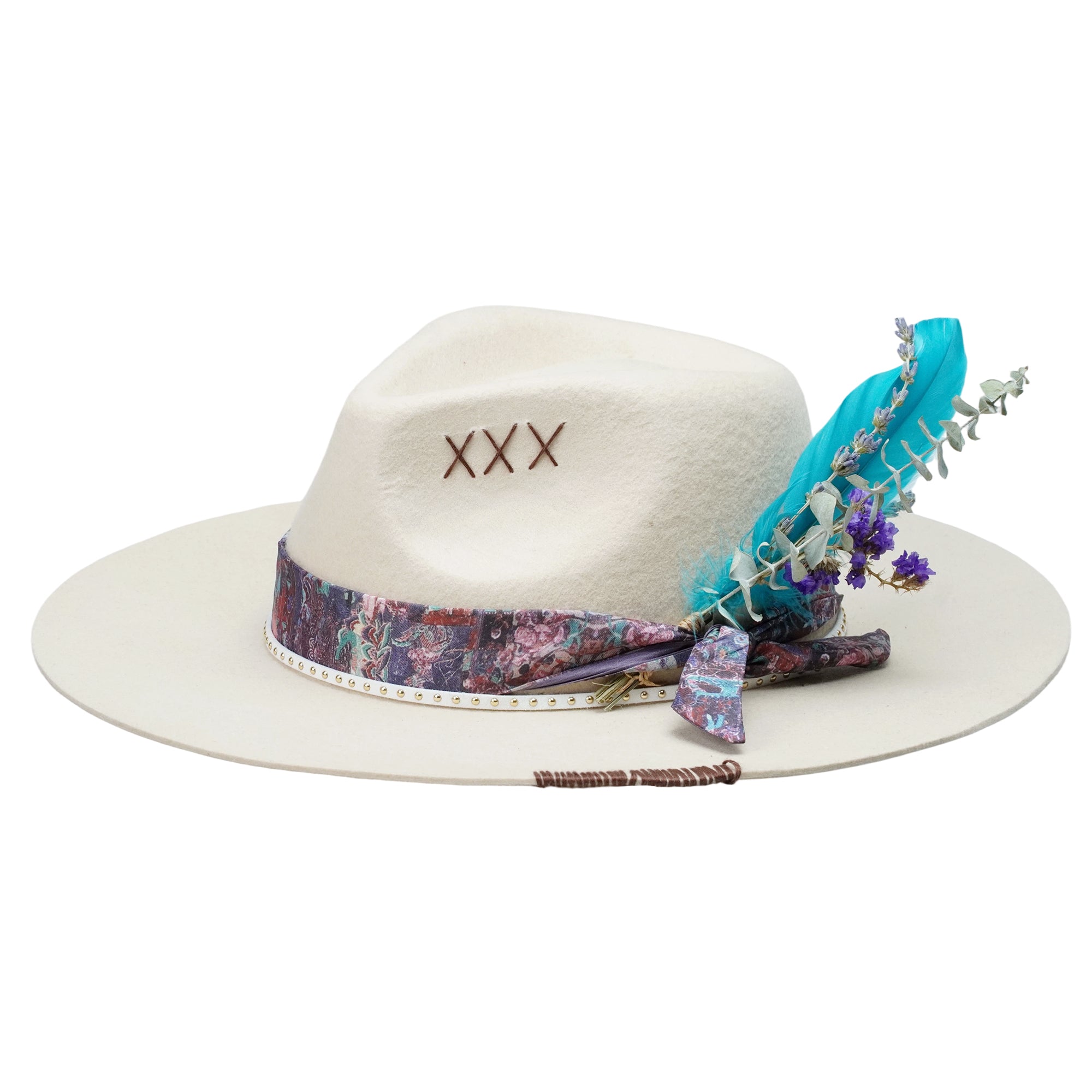 Classic Teardrop Crown - Off-White with Floral Accent