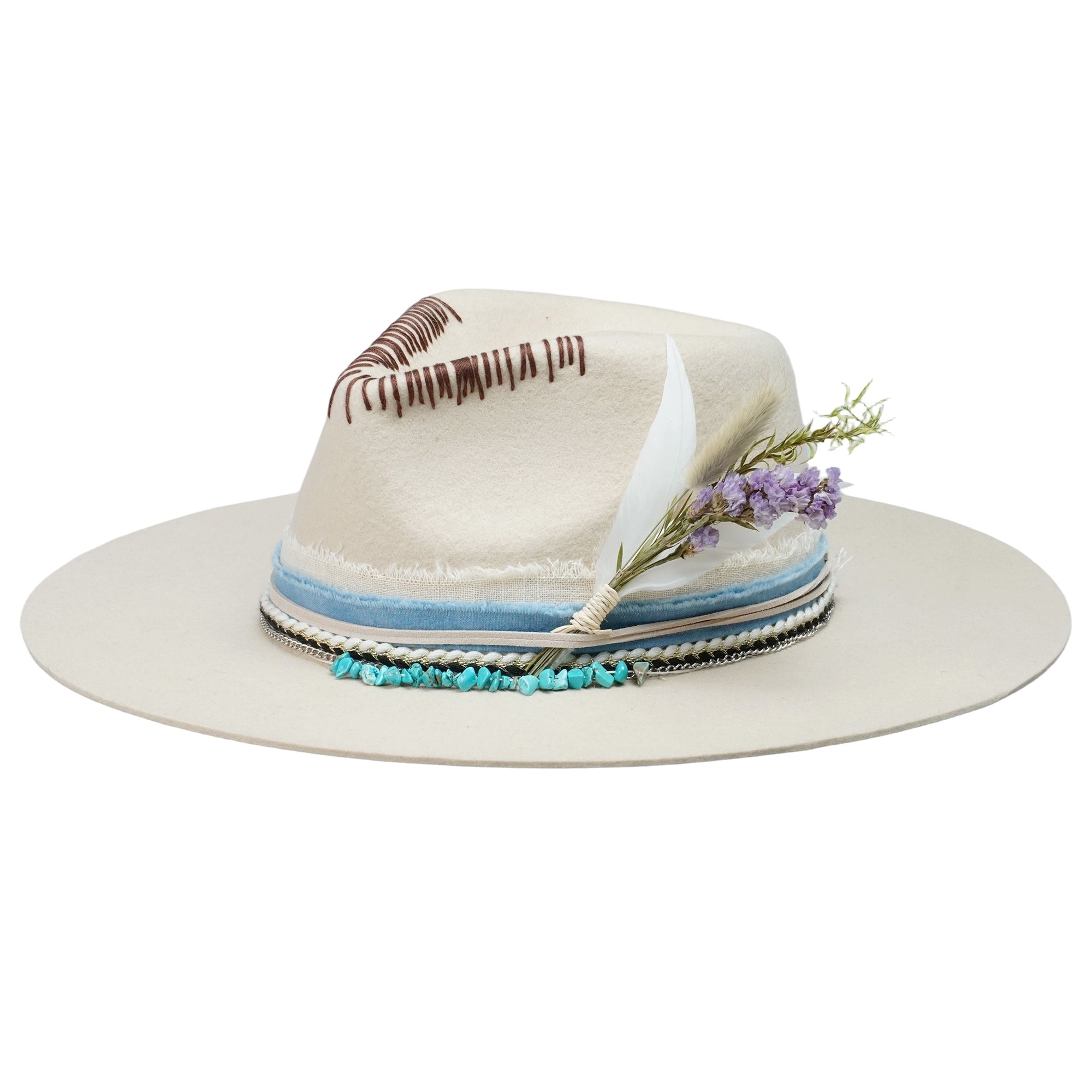 Classic Teardrop Crown - Cream with Dried Flower Bouquet