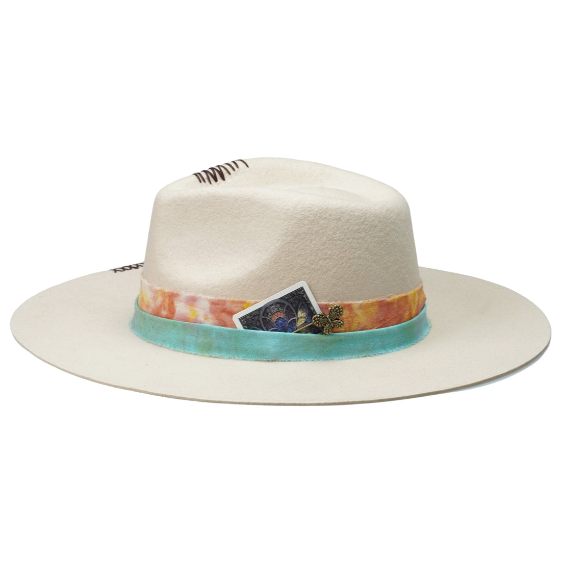 Elegant Teardrop Crown Hat – Minimalist Base, Playful Card Motif
