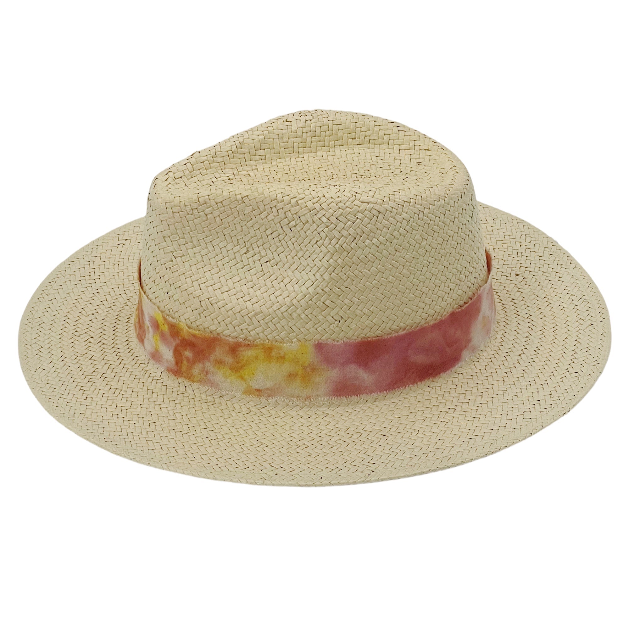Flat-Brim Summer Hat – Bold Flame Accent
