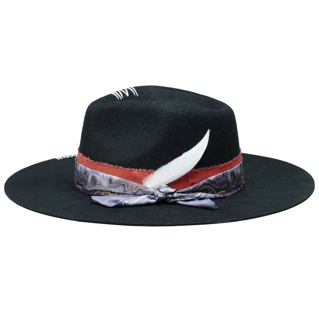 Refined Felt Hat – Iconic Silhouette, Custom Print and Feathers
