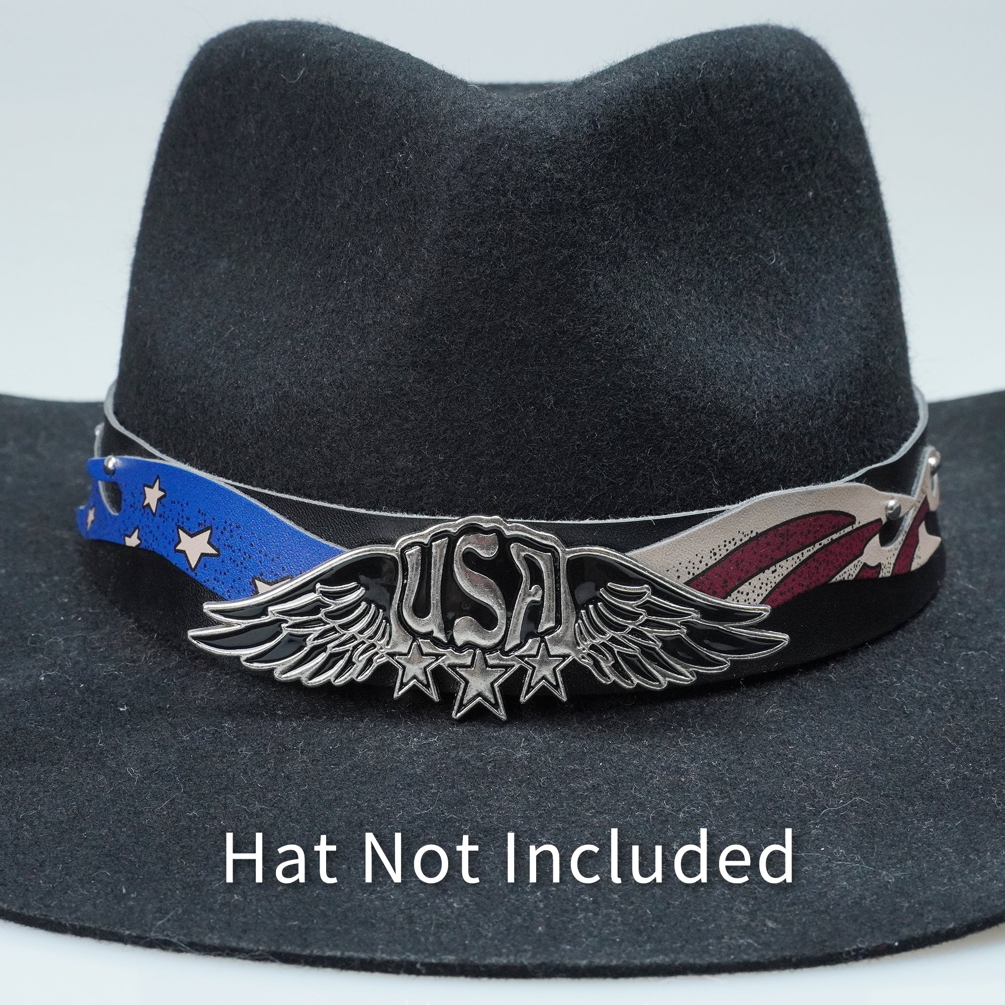USA EAGLE LEATHER HAT BAND