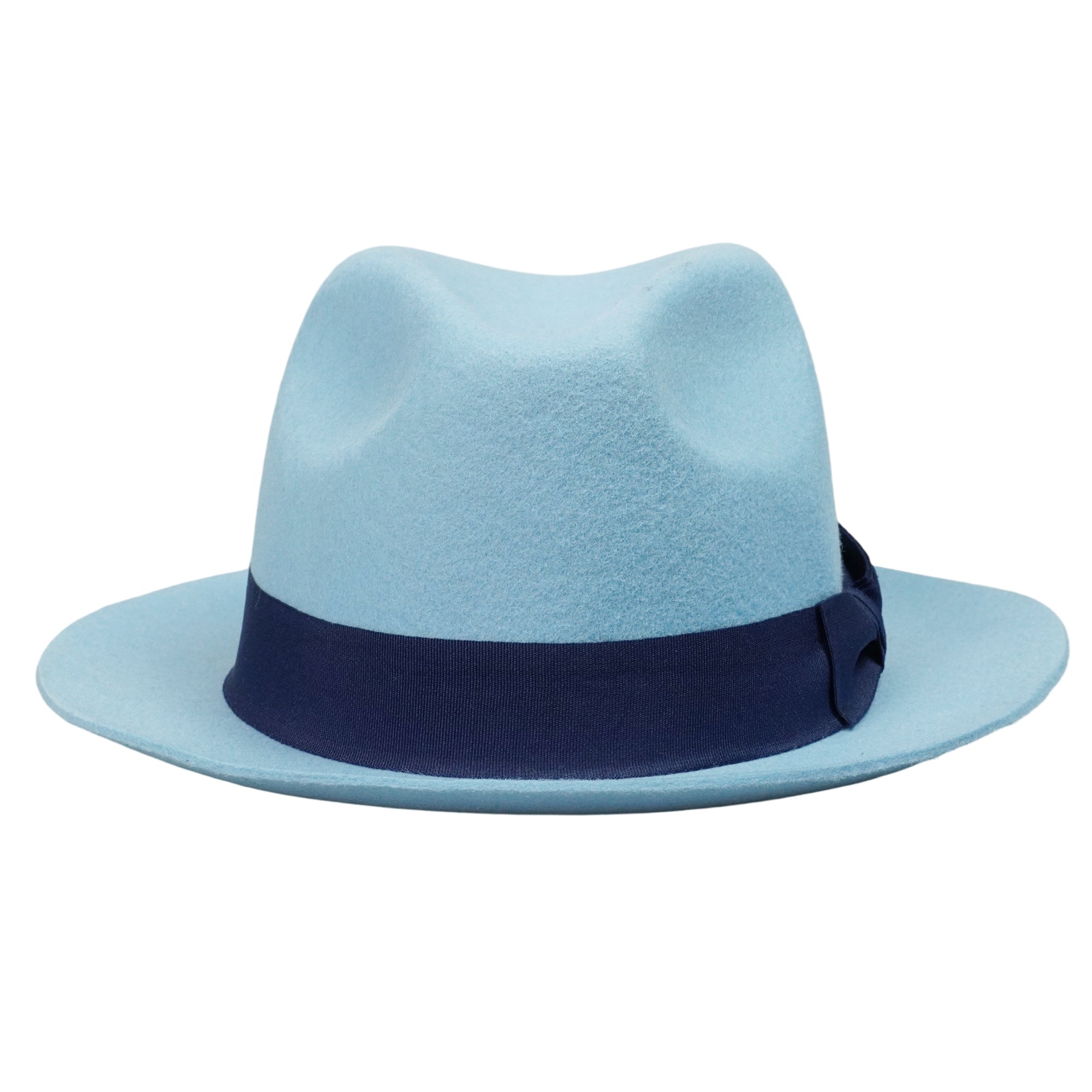 Chic Soft Hat – Serene Blue Body, Deep Navy Bow