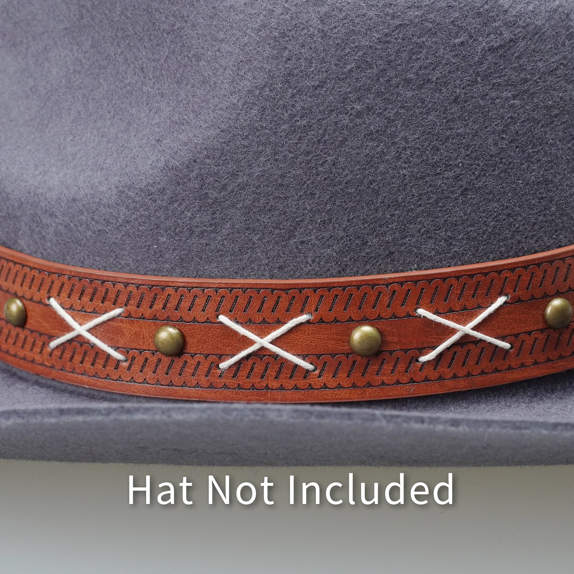VINTAGE GOAT METAL LEATHER HAT BAND