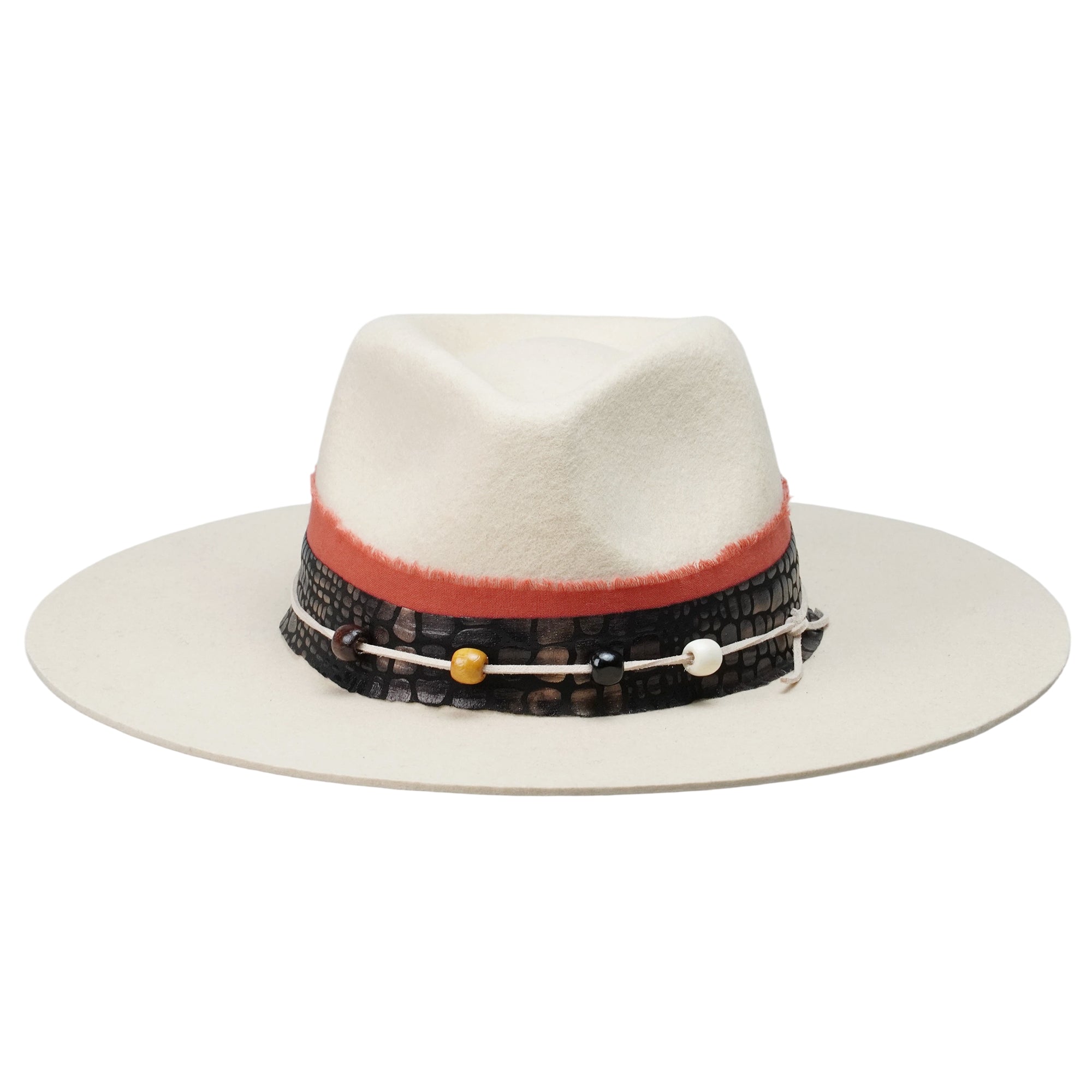 Felt Teardrop Hat with Vibrant Bead Detailing