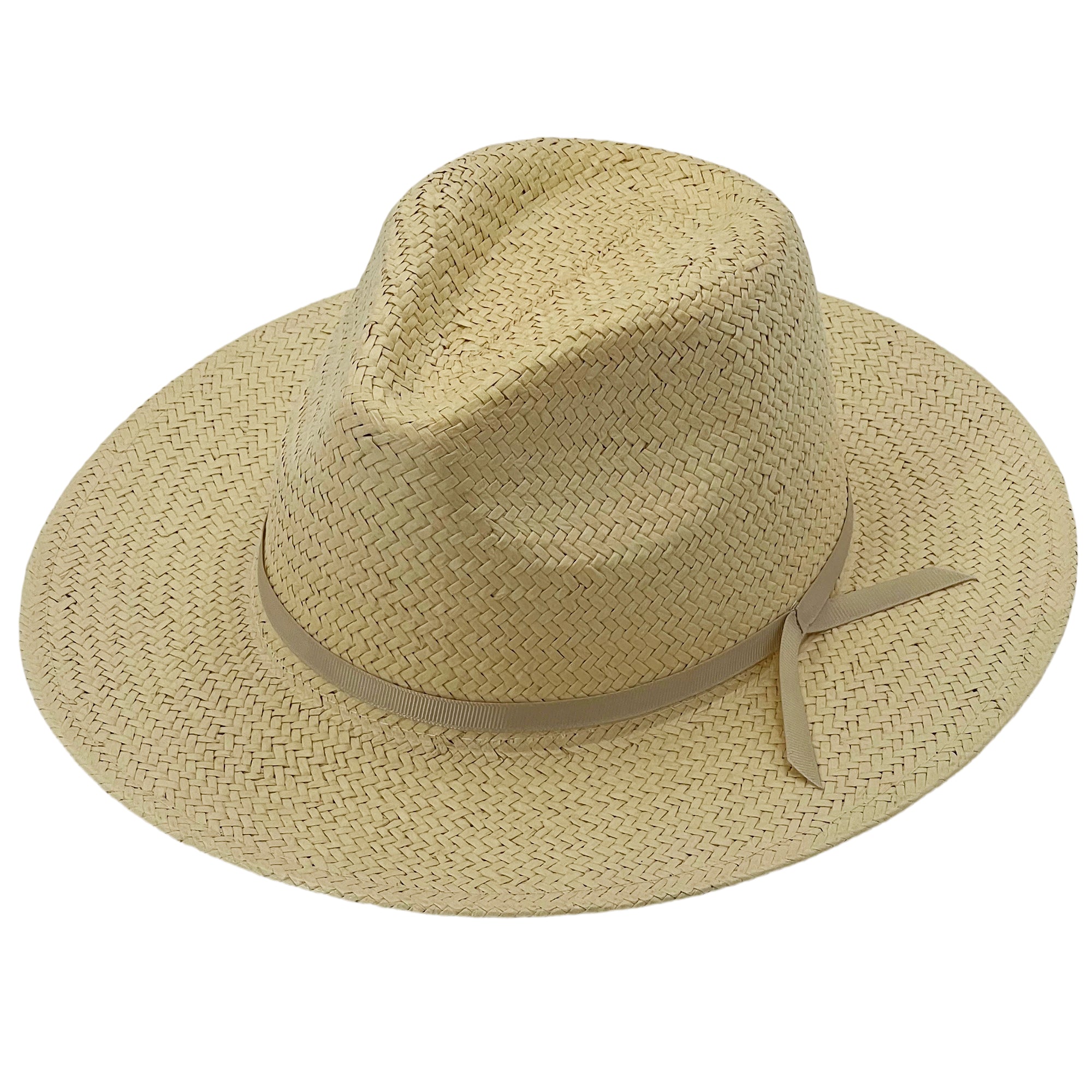 Warm Neutral Hat – Refined Ribbon Accent