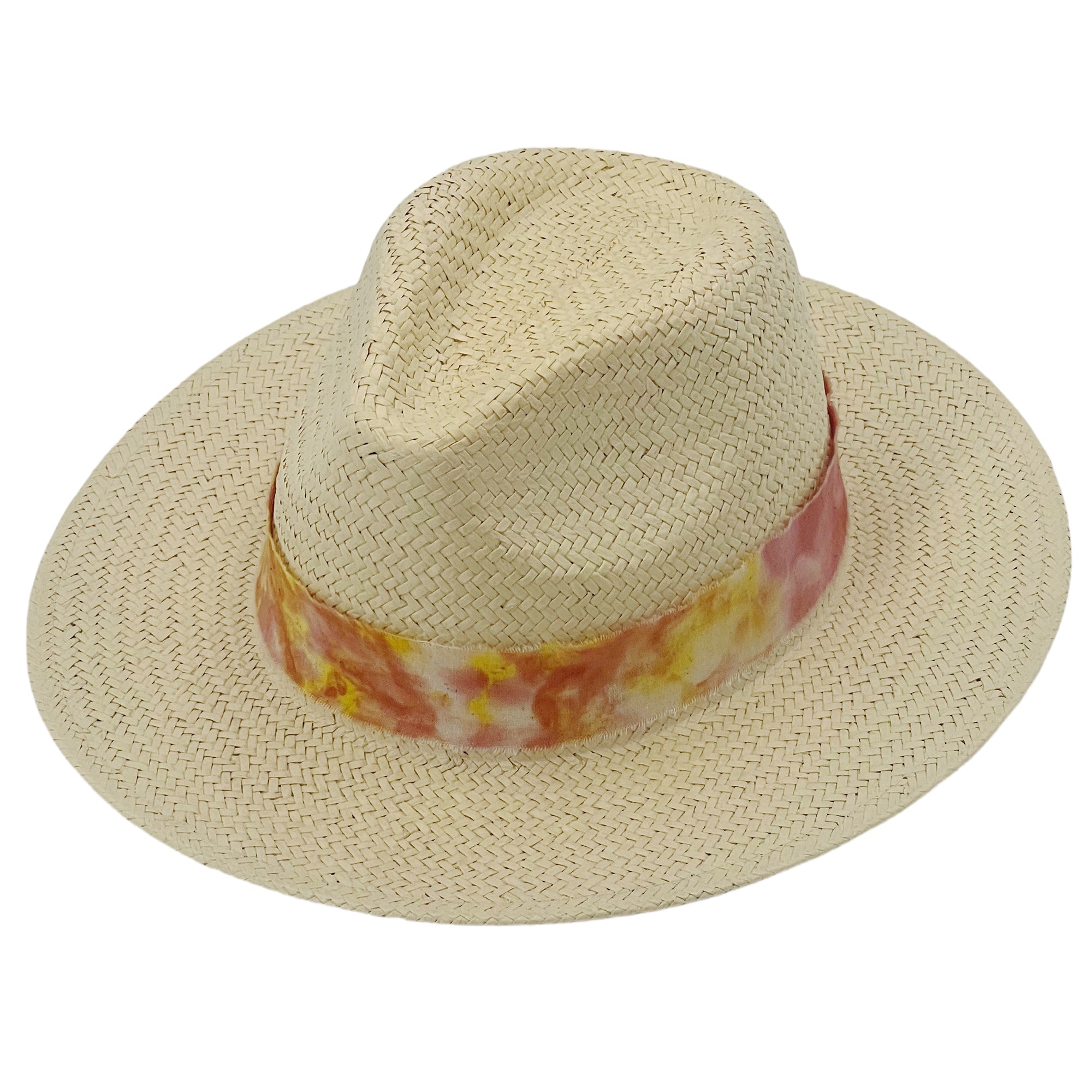 Flat-Brim Summer Hat – Bold Flame Accent