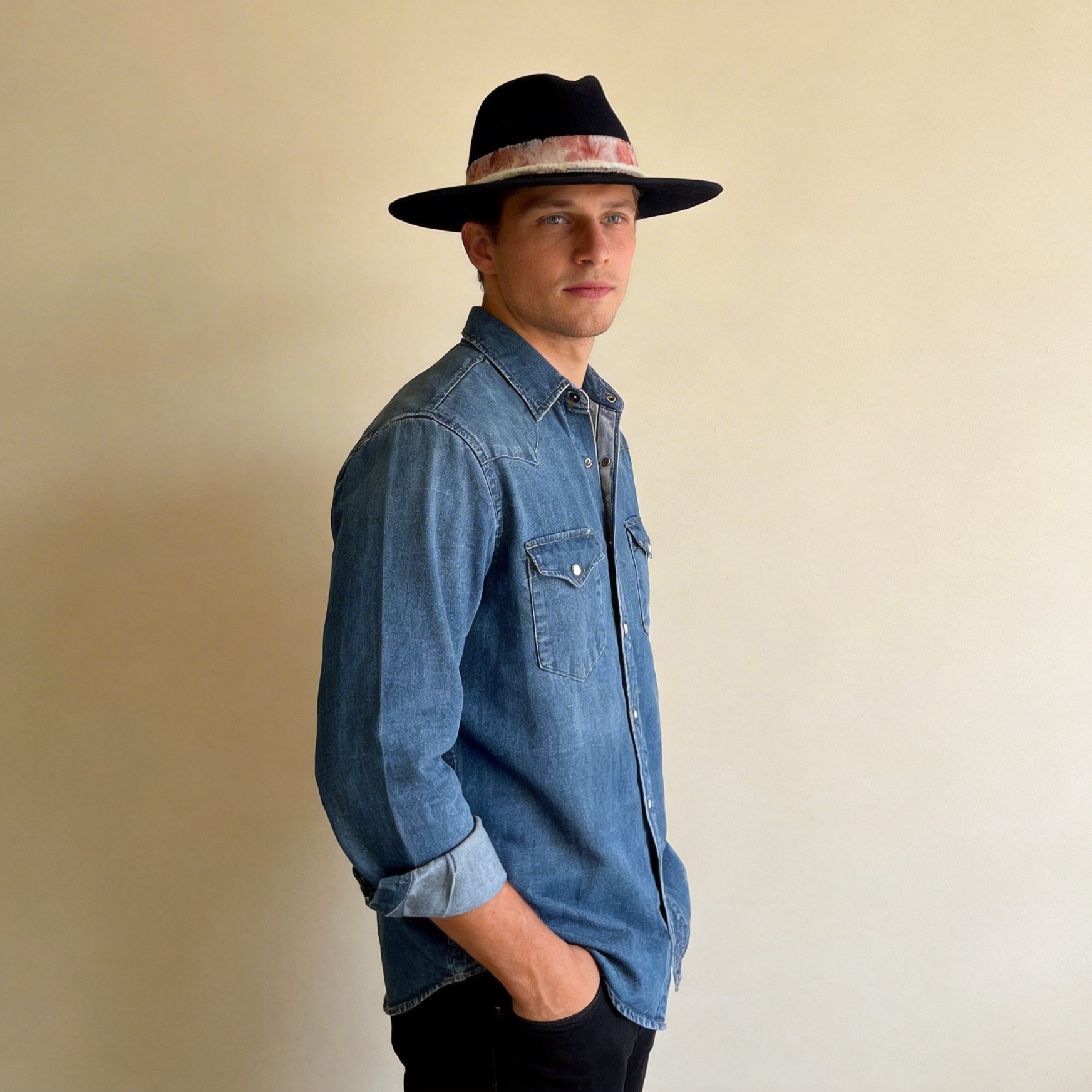 Black Flat-Brim – Custom Tie-Dye Band