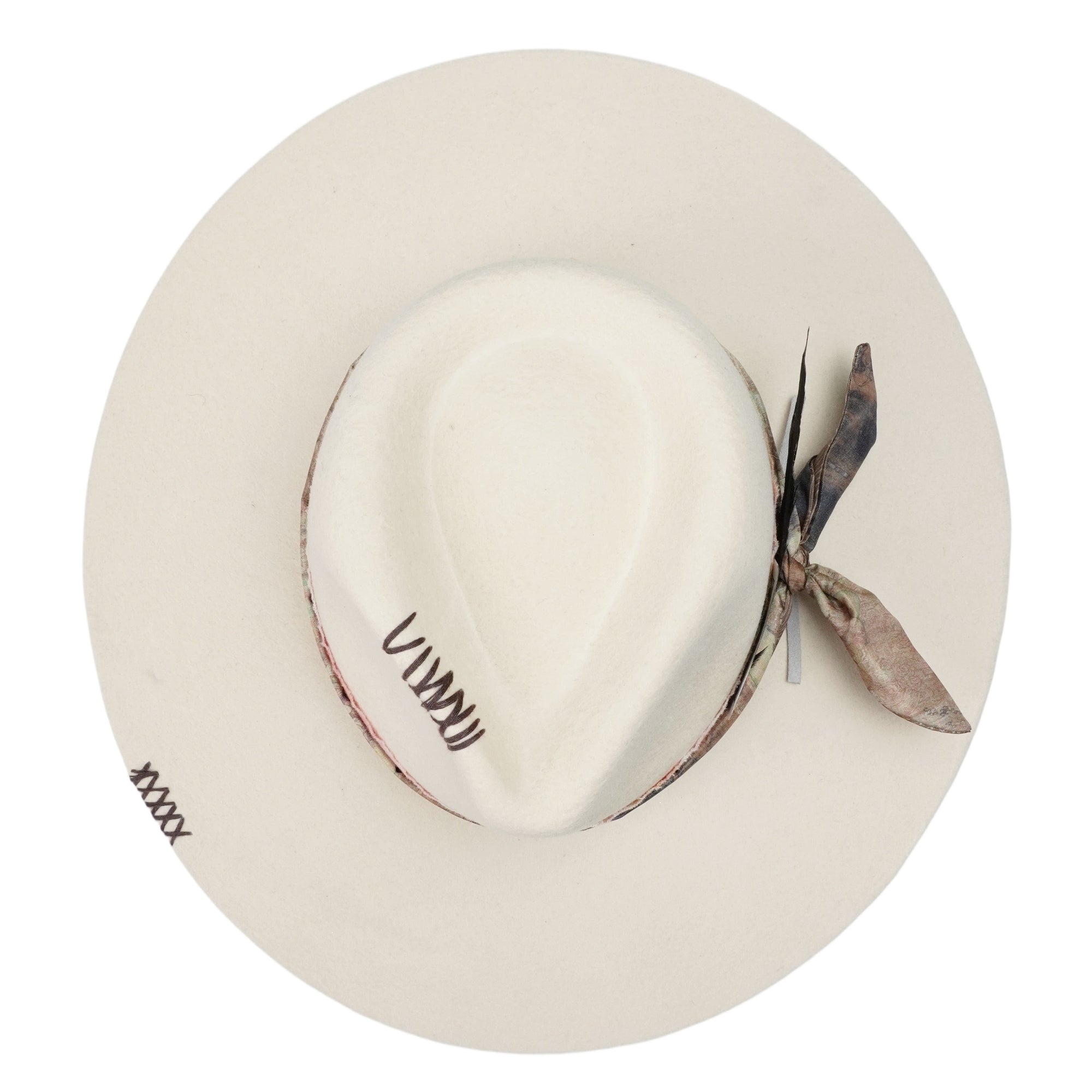 Elegant Beige Hat with Decorative Card Detail