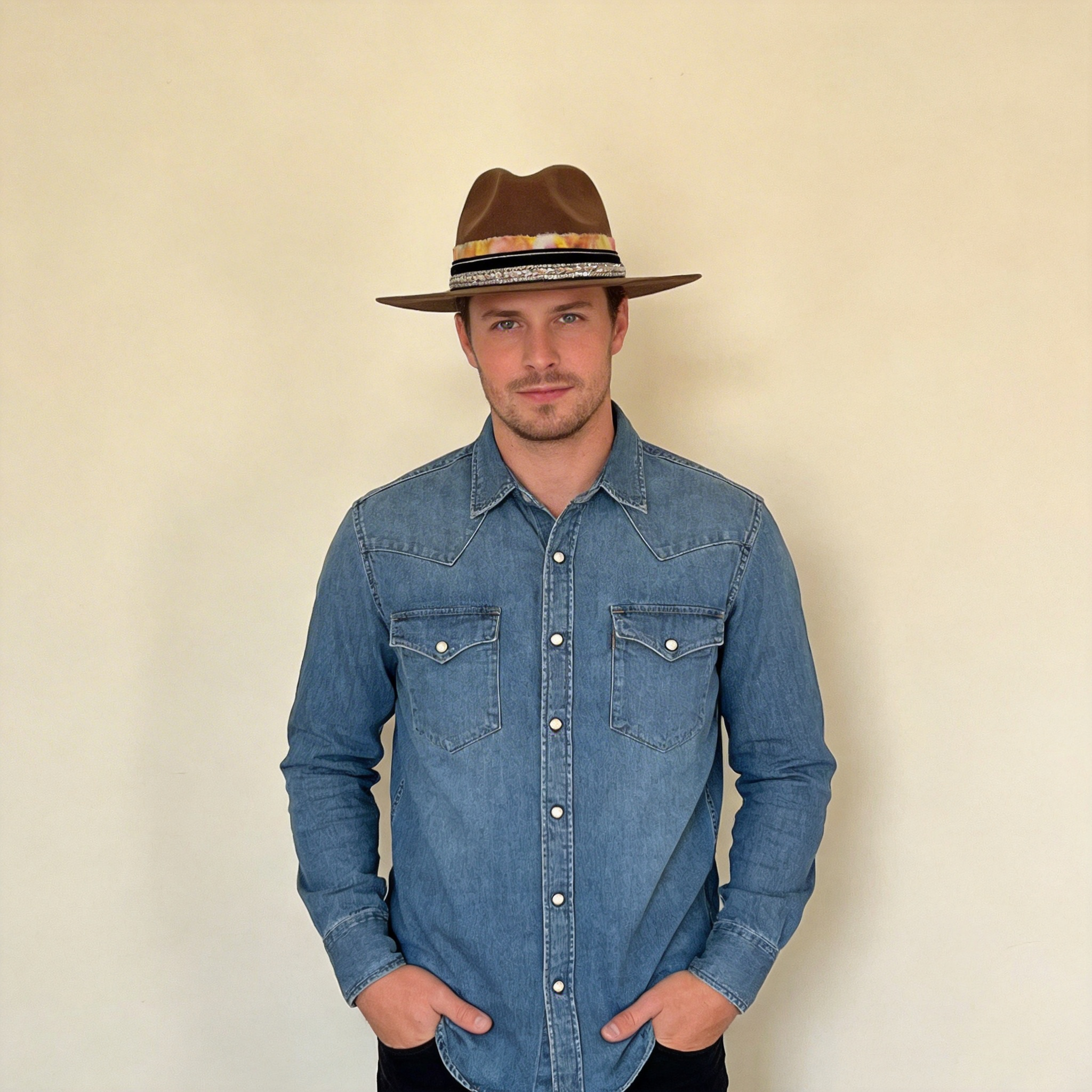 Warm Brown Fedora – Dual Custom Bands