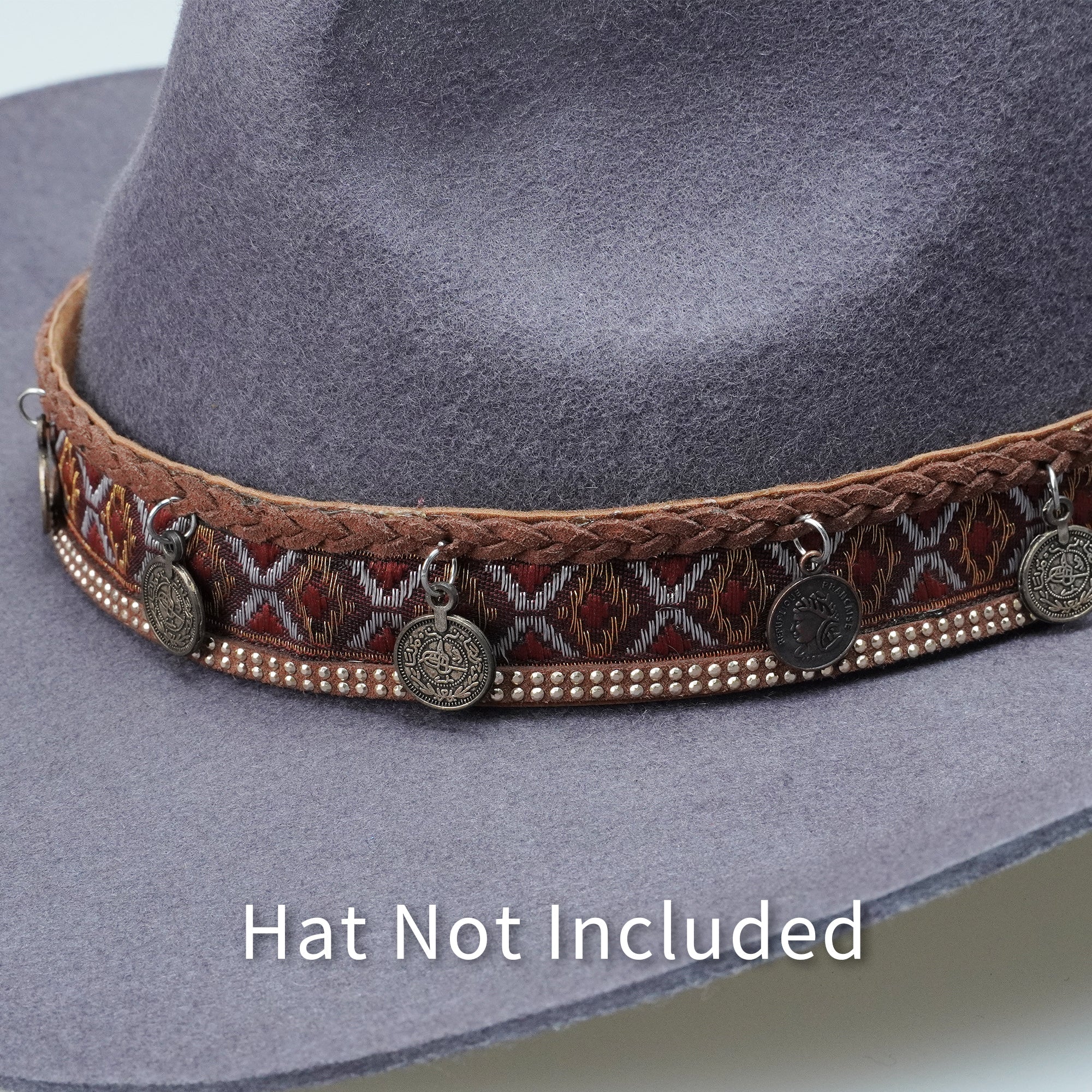 BRAIDED VINTAGE METAL HAT BAND