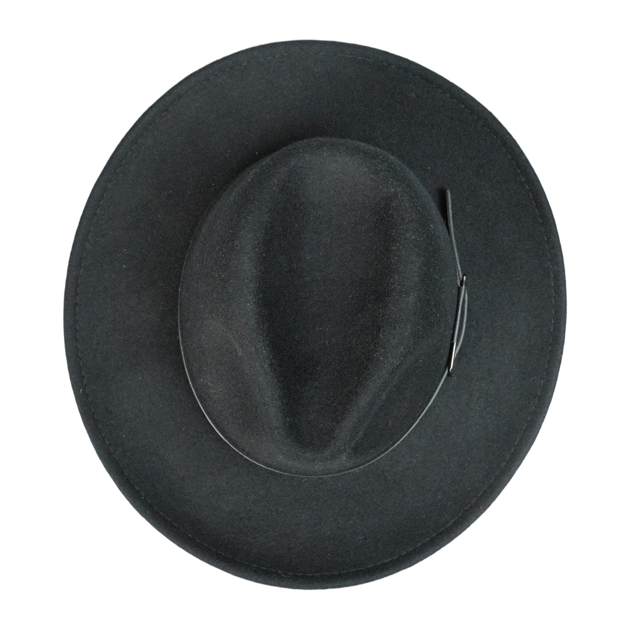 Black Felt Hat with Minimalist Leather Band
