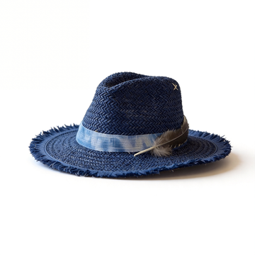 Woven Summer Hat – Dyed Fabric Accent