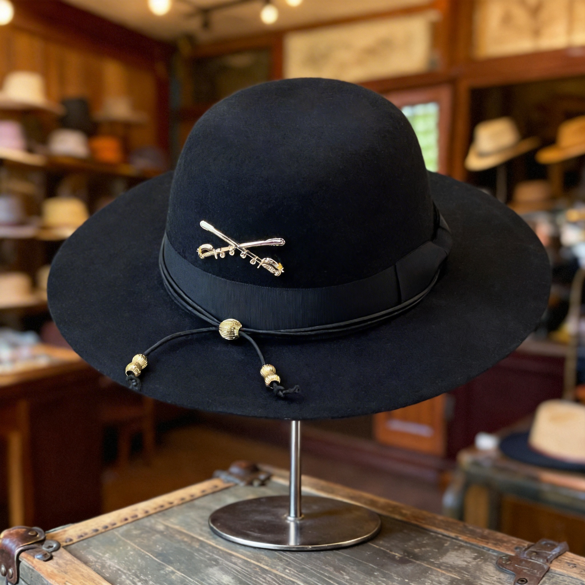 Black Flat-Brim – Custom Metal Accents