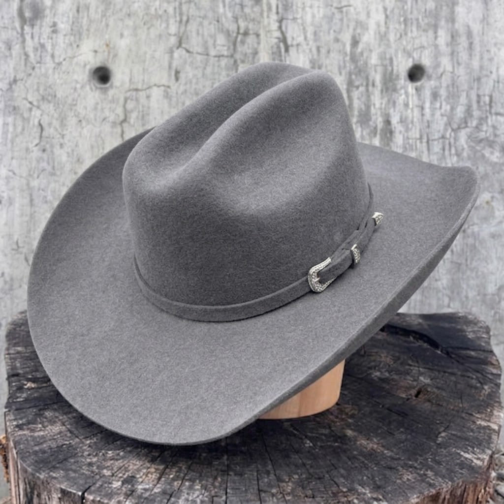 Classic Cattleman Western Hat - Gray with Thin Strap