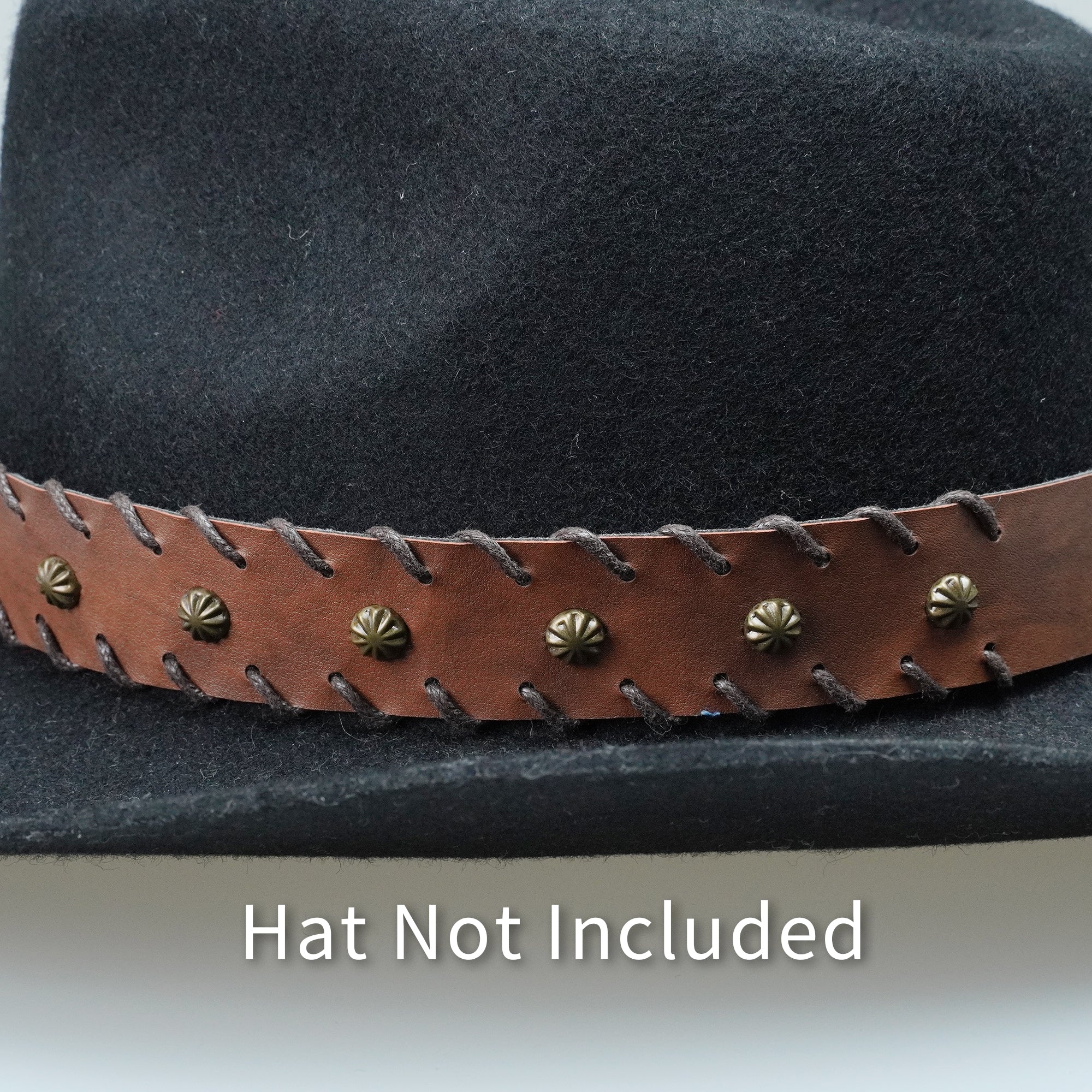VINTAGE STAR METAL LEATHER HAT BAND
