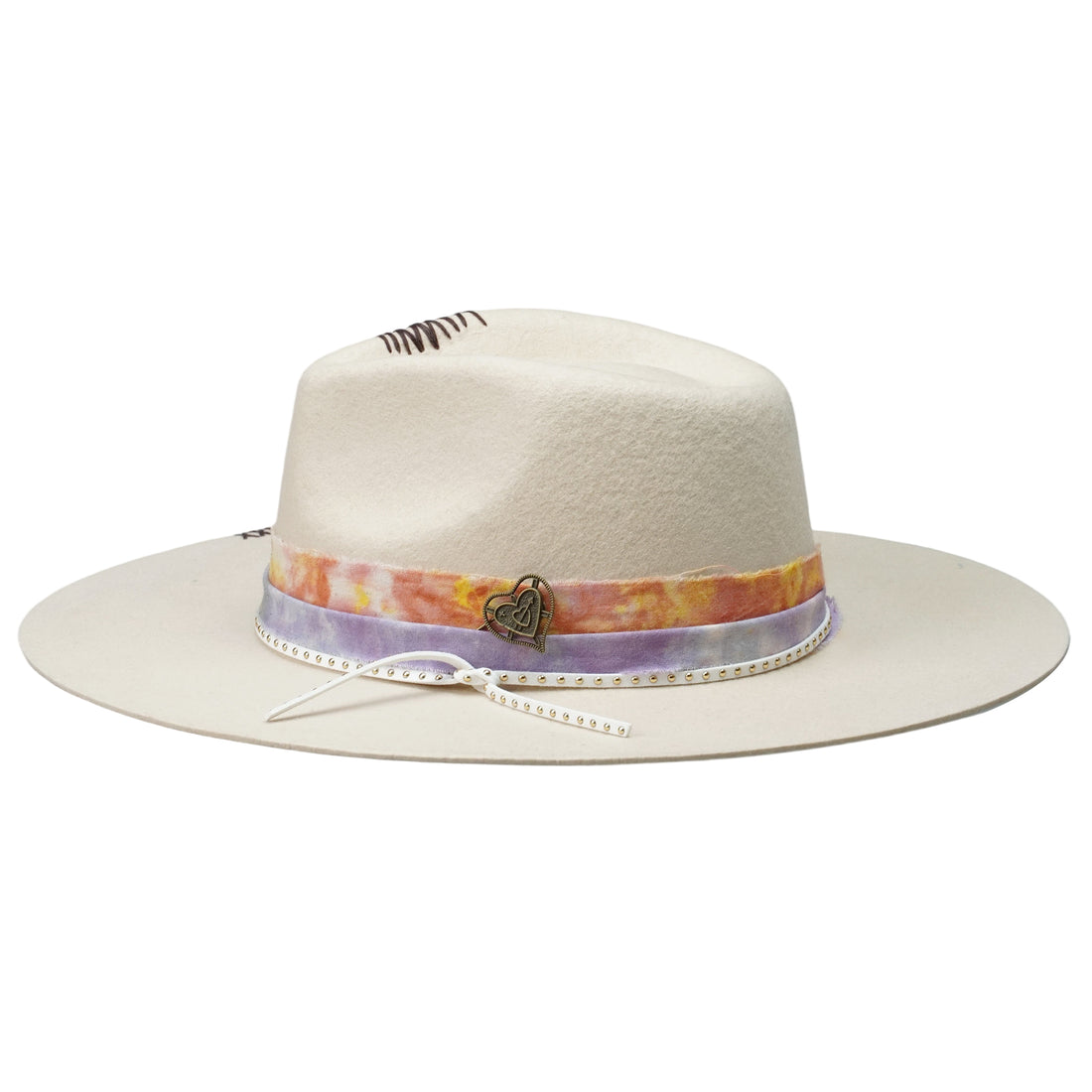 Teardrop Felt Hat with Tie-Dye Band & Pin