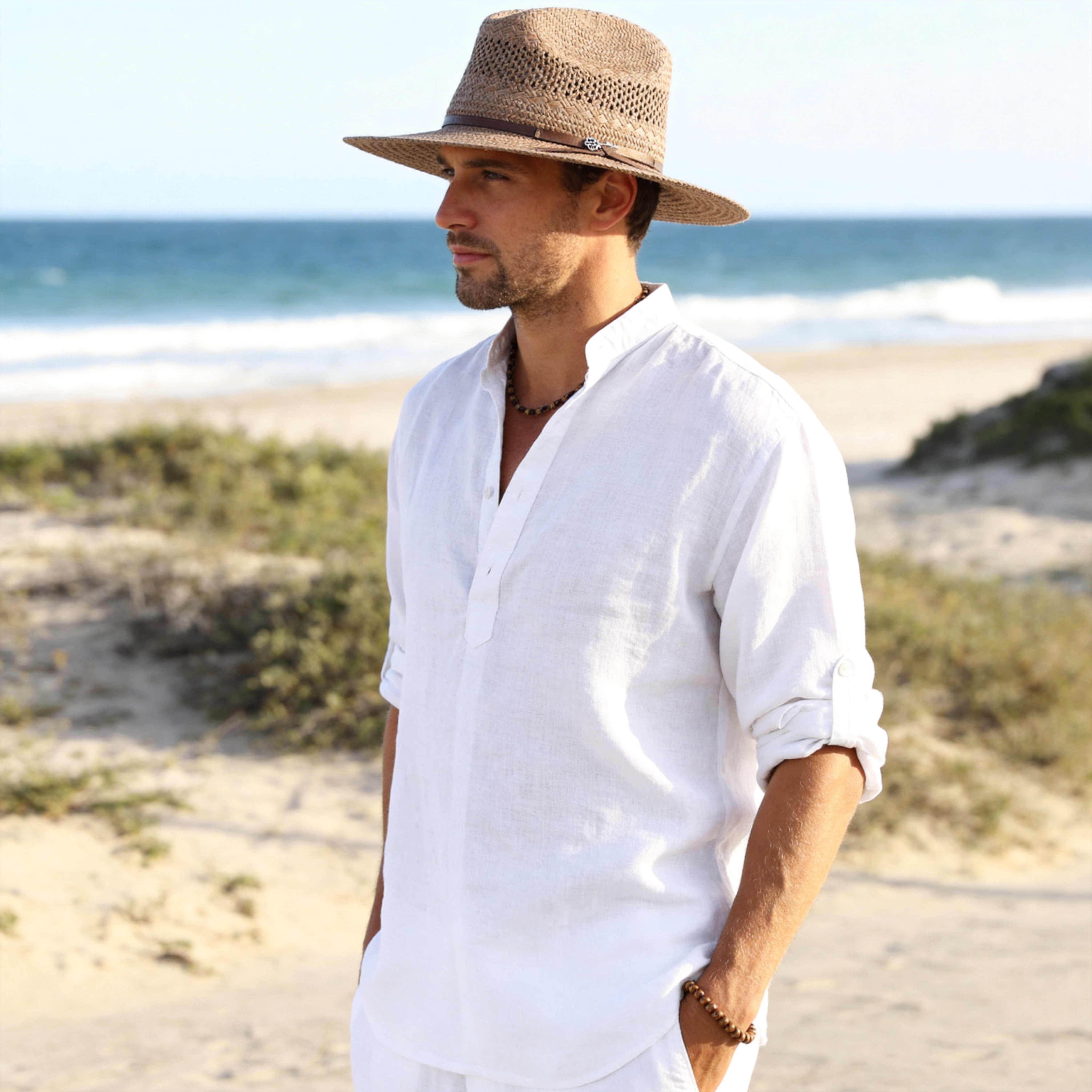 Straw Hat – Brown, Minimalist Band