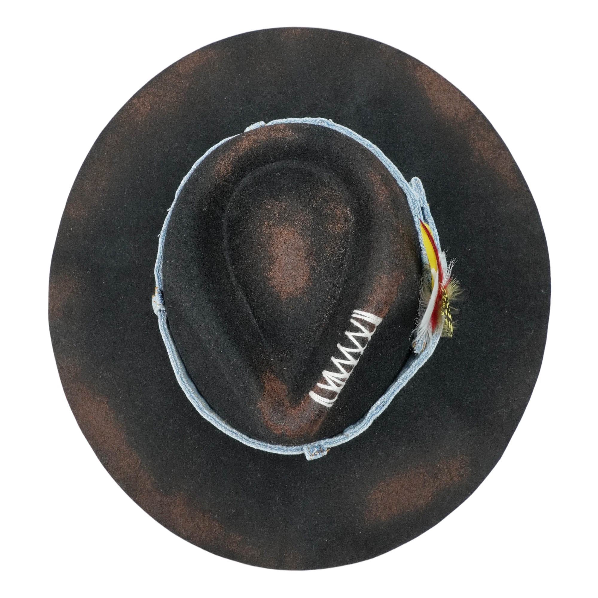 Refined Felt Hat – Minimal Shape, Denim Contrast