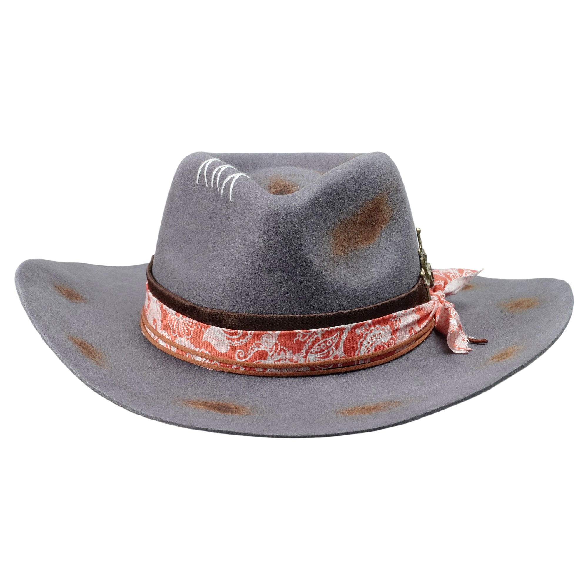 Hand-Burned Bold Felt Hat – Classic Felt, Eclectic Vintage Pin