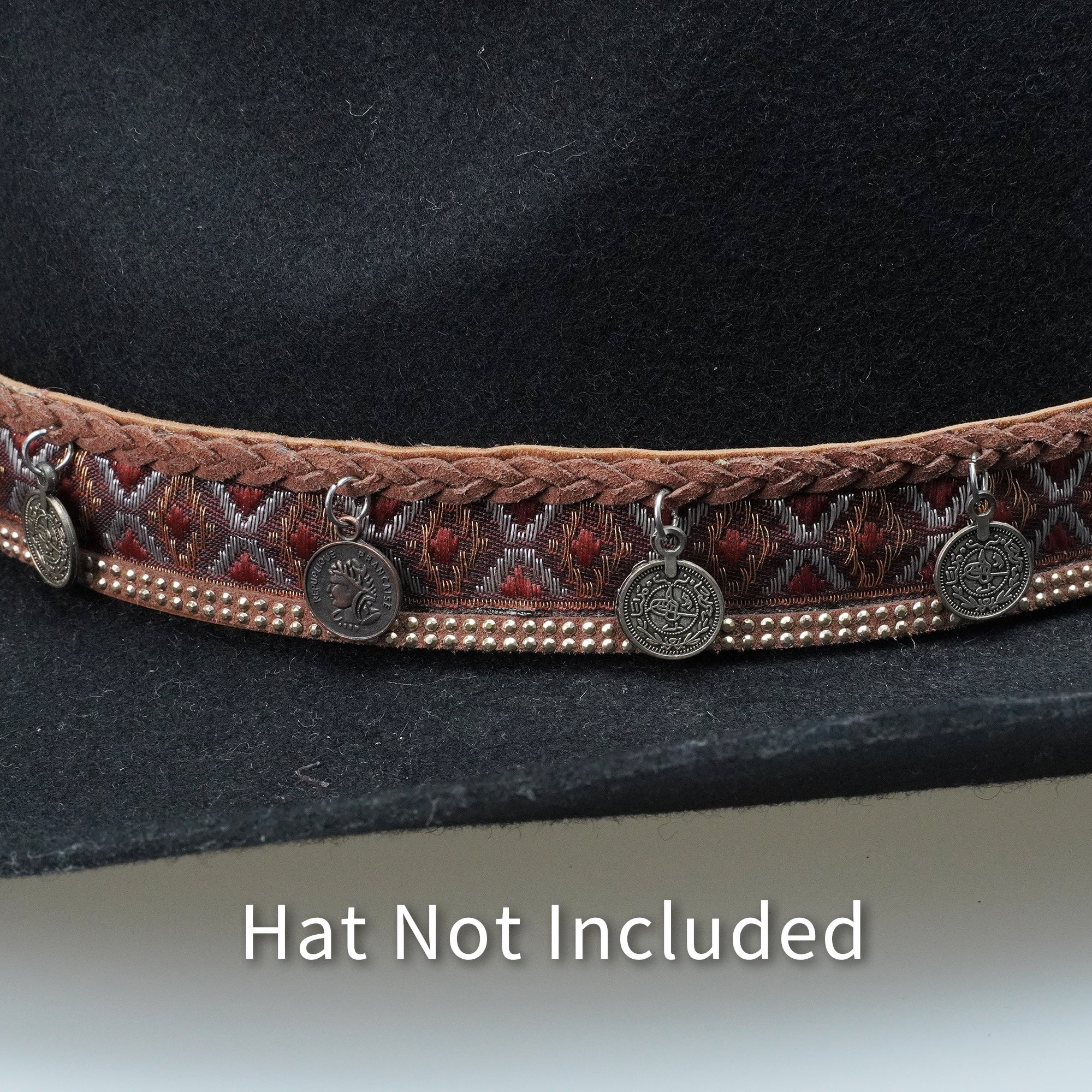 BRAIDED VINTAGE METAL HAT BAND