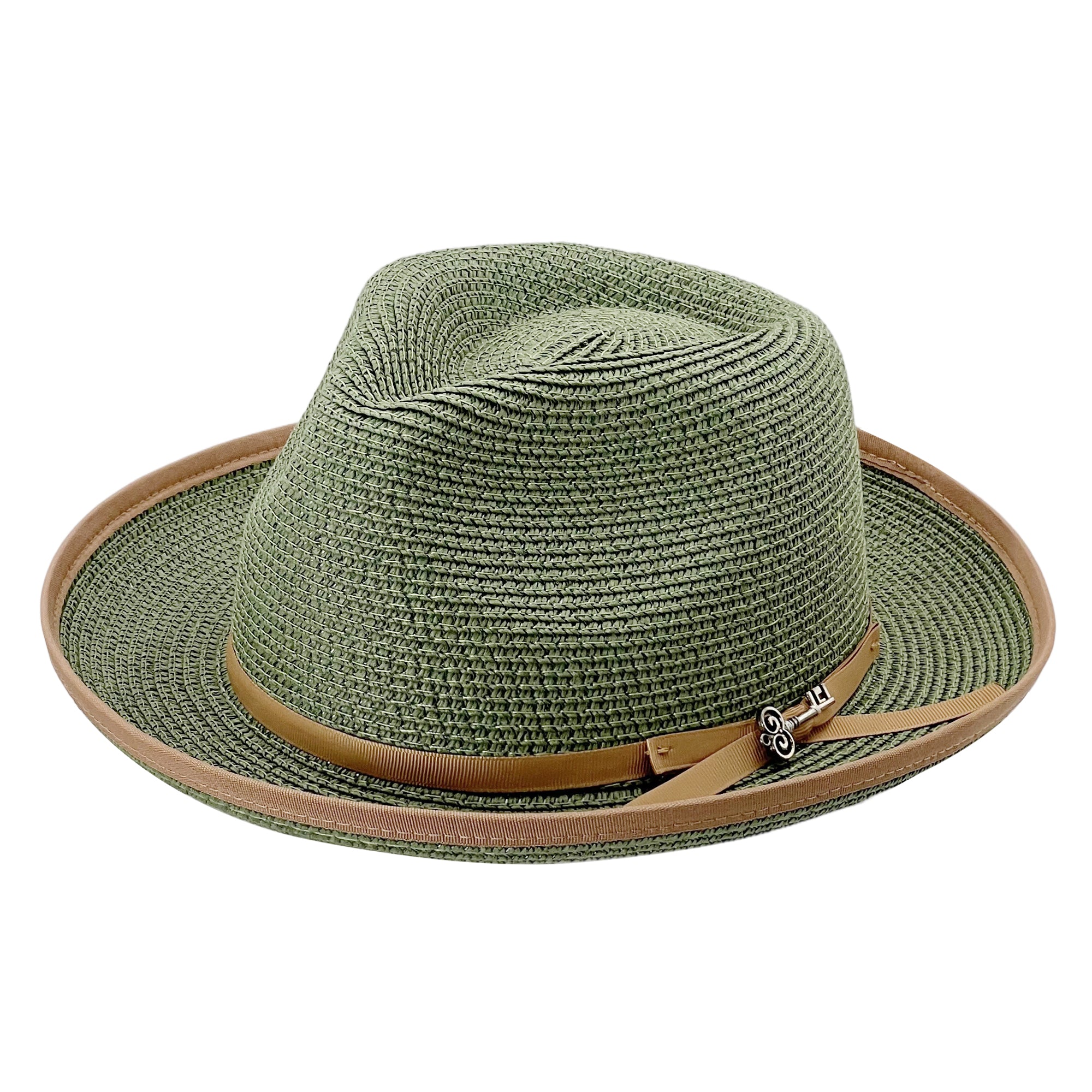 Classic Fedora Straw Hat – Soft Green Tone