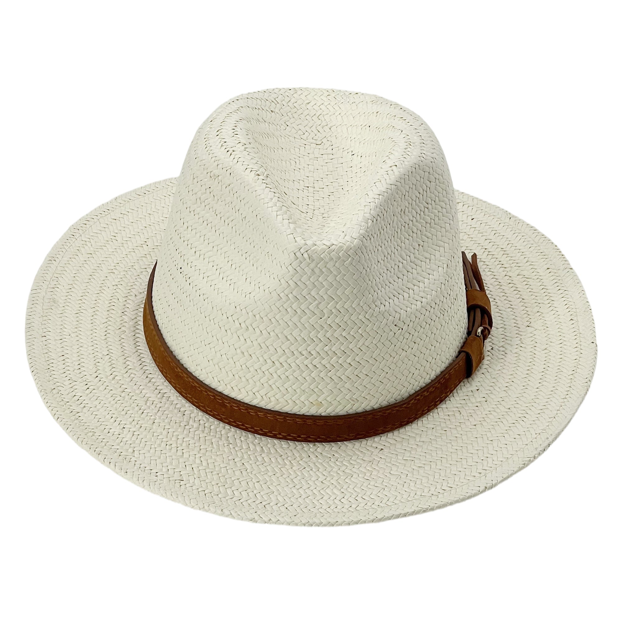 Classic Straw Hat – Crisp White, Slim Edge