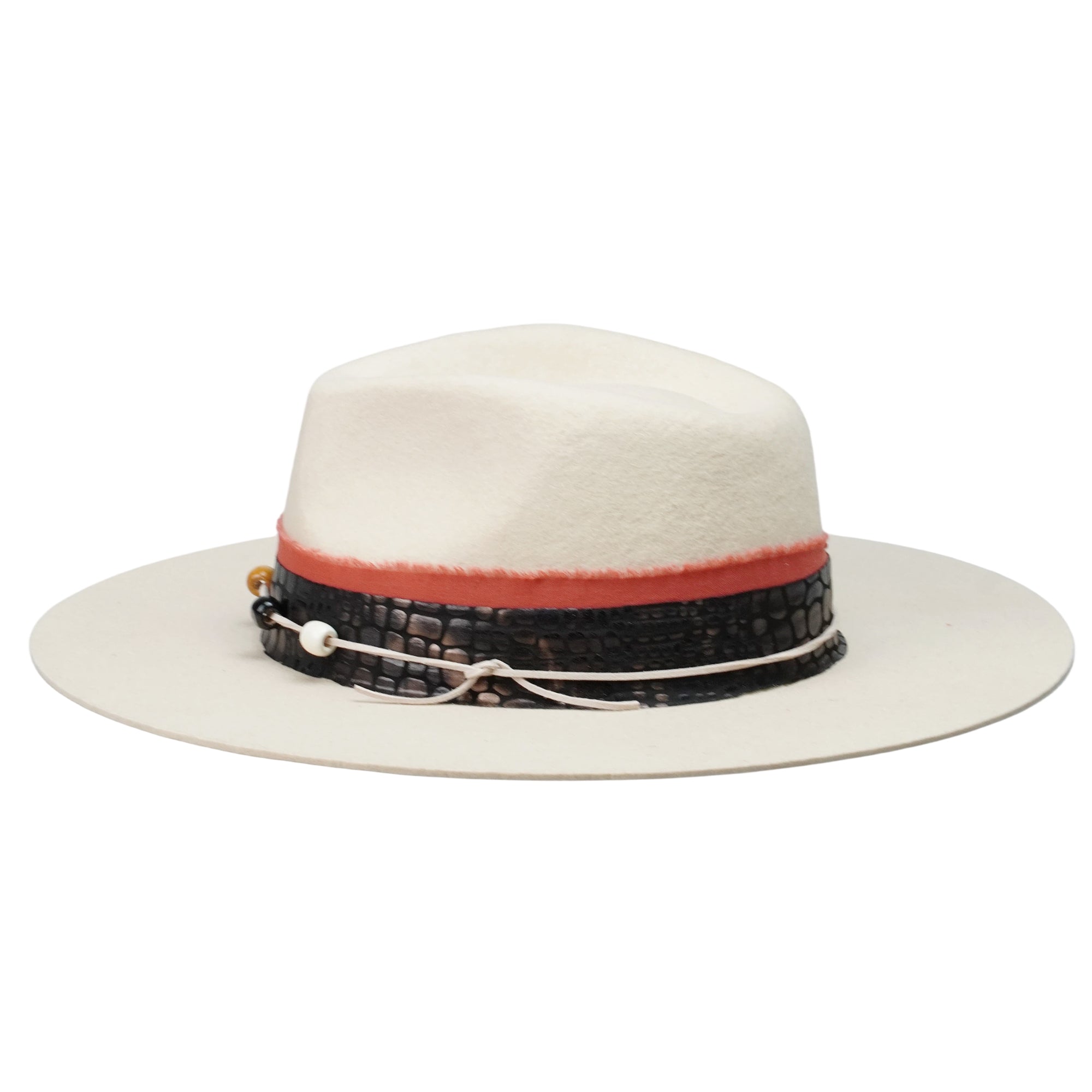 Felt Teardrop Hat with Vibrant Bead Detailing