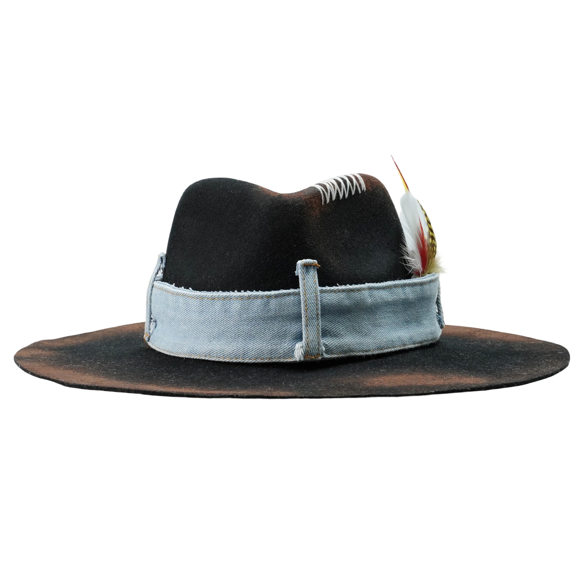 Refined Felt Hat – Minimal Shape, Denim Contrast