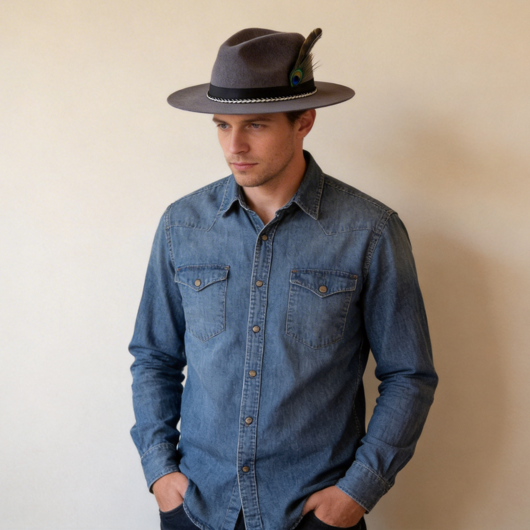 Custom Woven Band Hat – Deep Gray