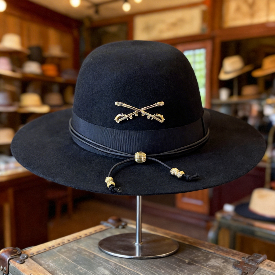 Black Flat-Brim – Custom Metal Accents