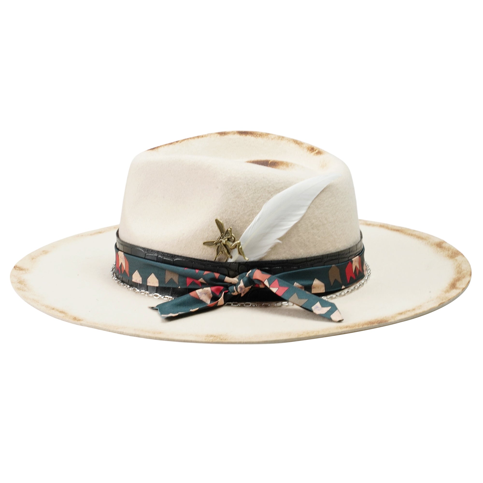 Contemporary Felt Hat – Sculpted Silhouette, Eclectic Trim