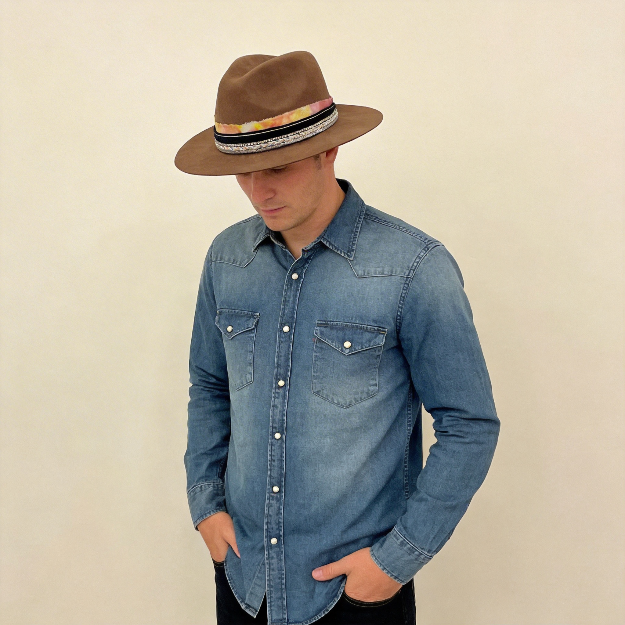 Warm Brown Fedora – Dual Custom Bands