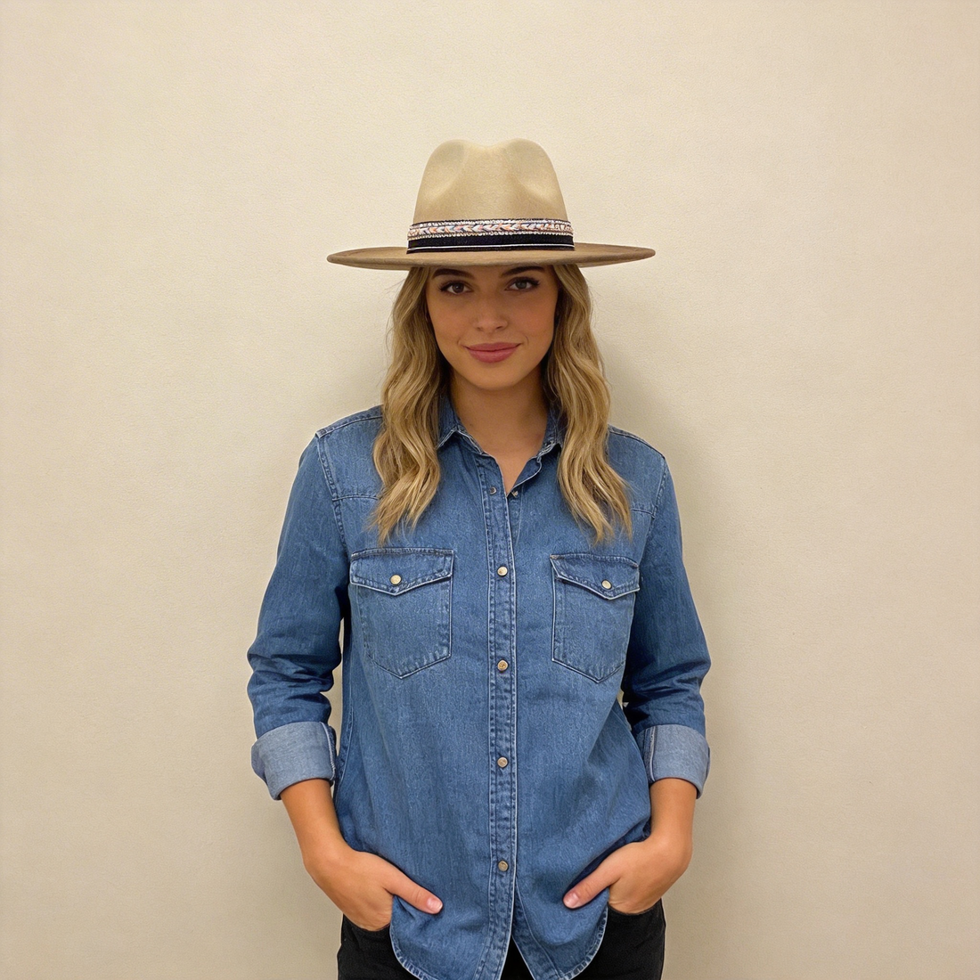 Gradient Felt Hat – Custom Fabric Trim
