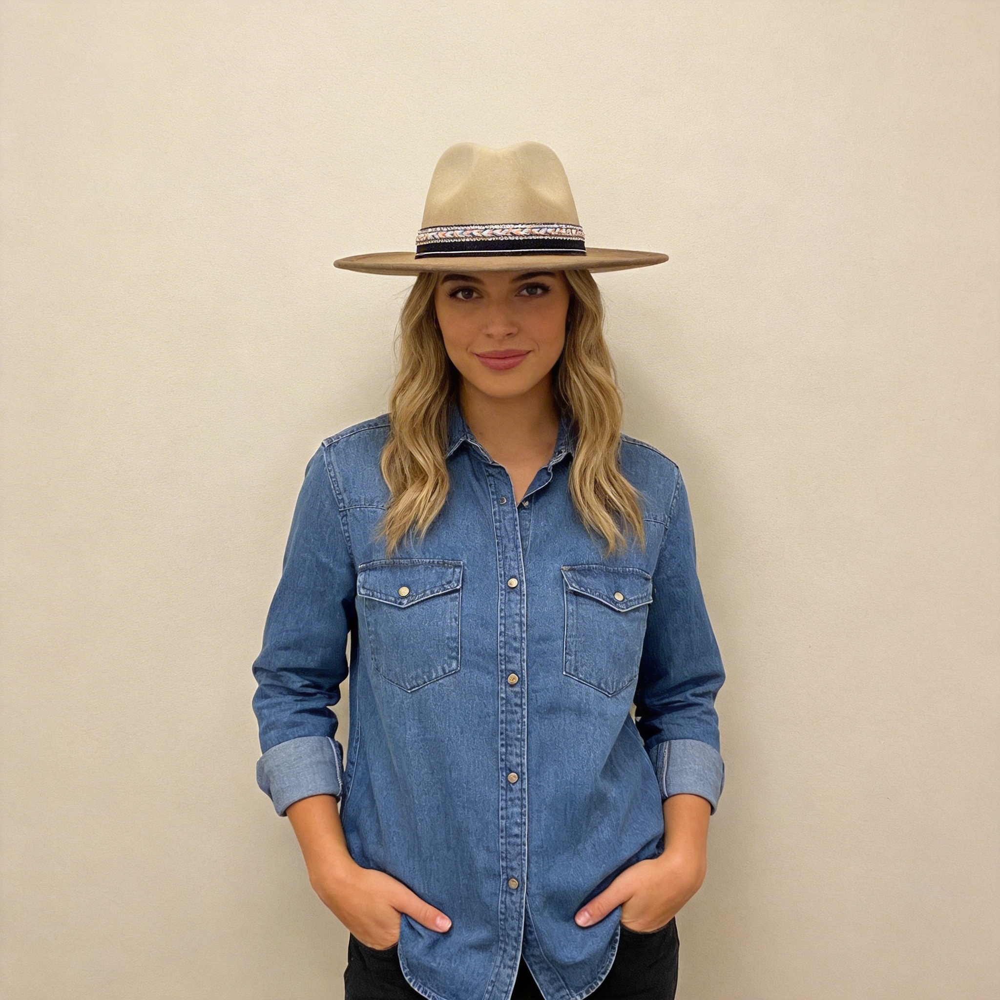 Gradient Felt Hat – Custom Fabric Trim