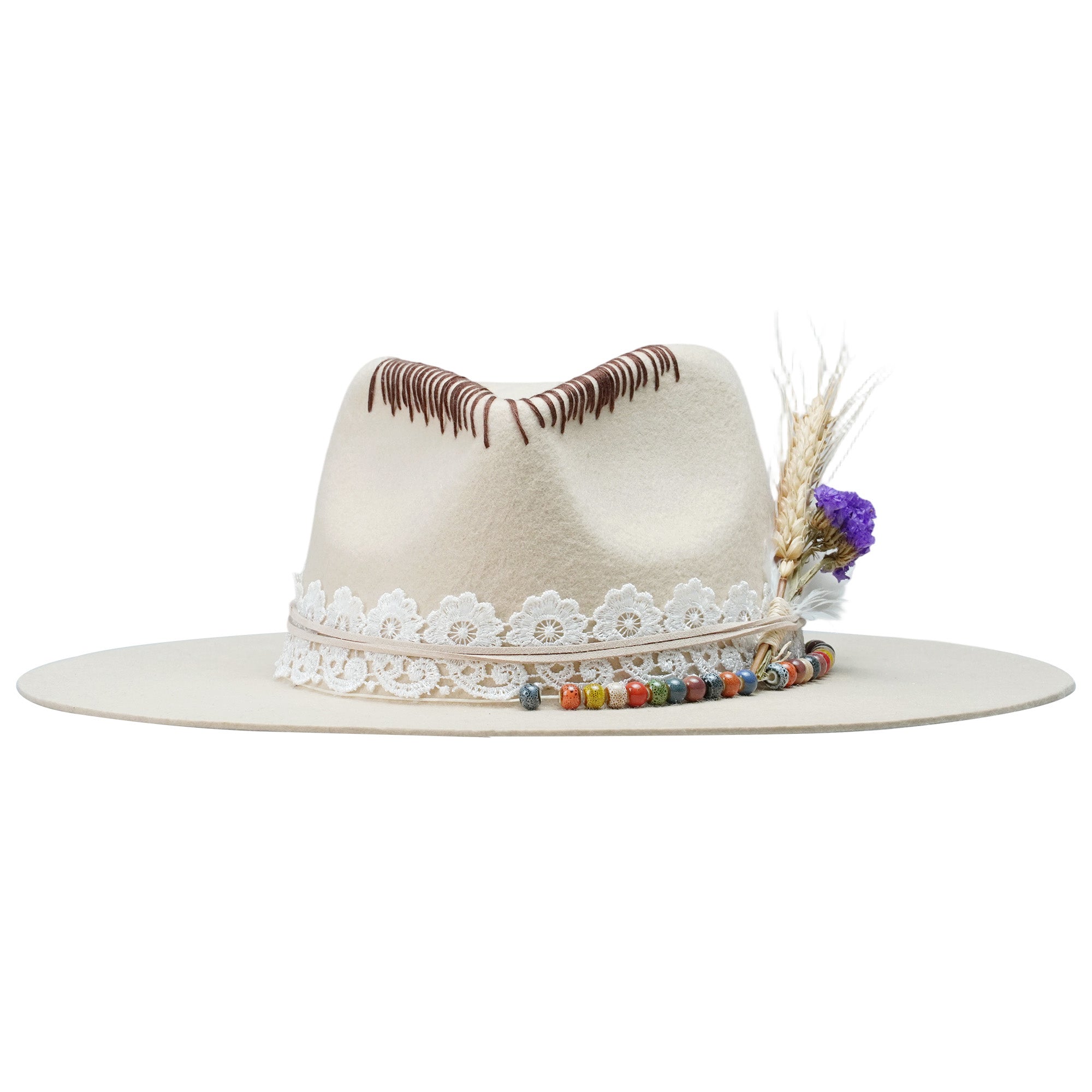 Classic Teardrop Crown - Cream with Colorful Beads