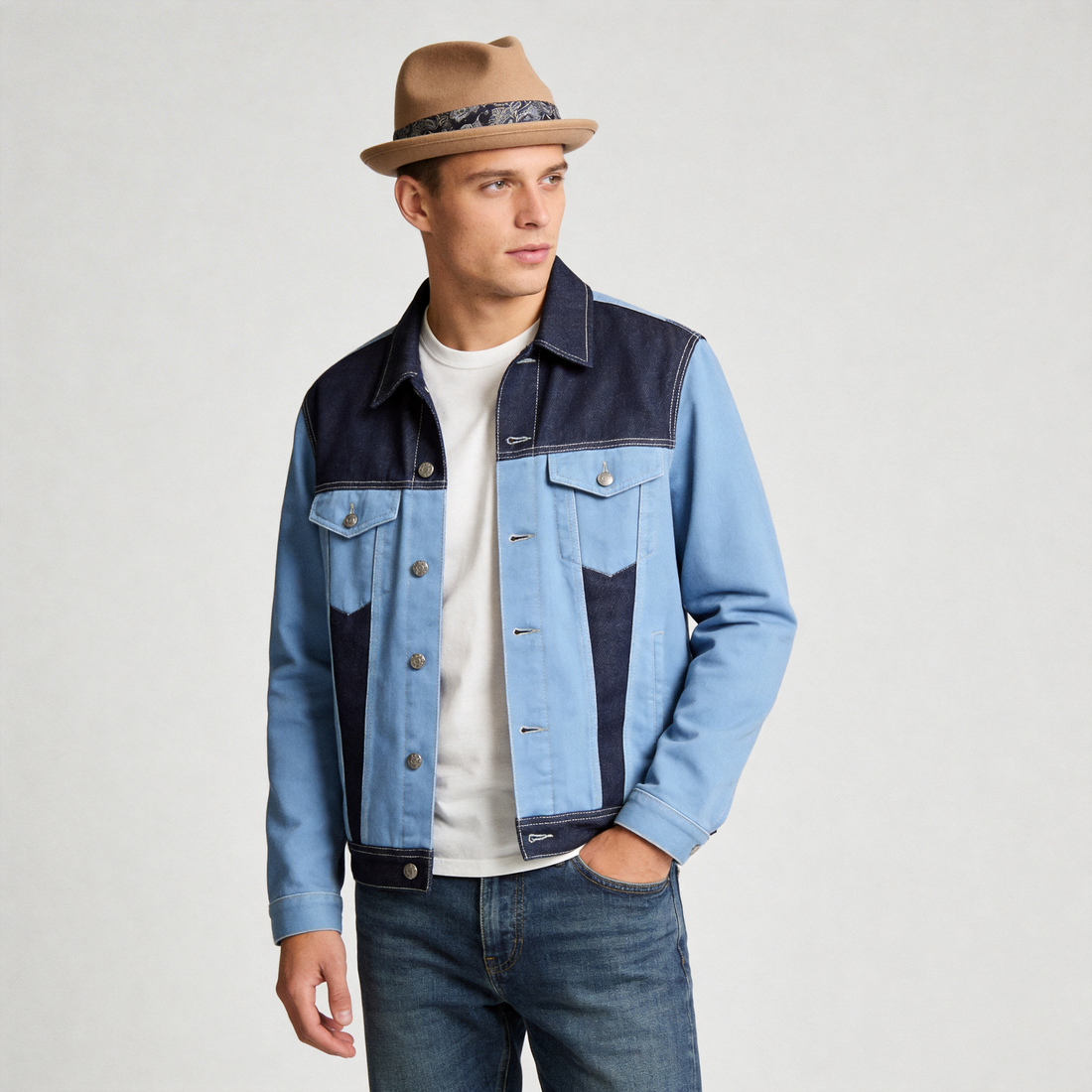 Modern Felt Fedora – Printed Accent